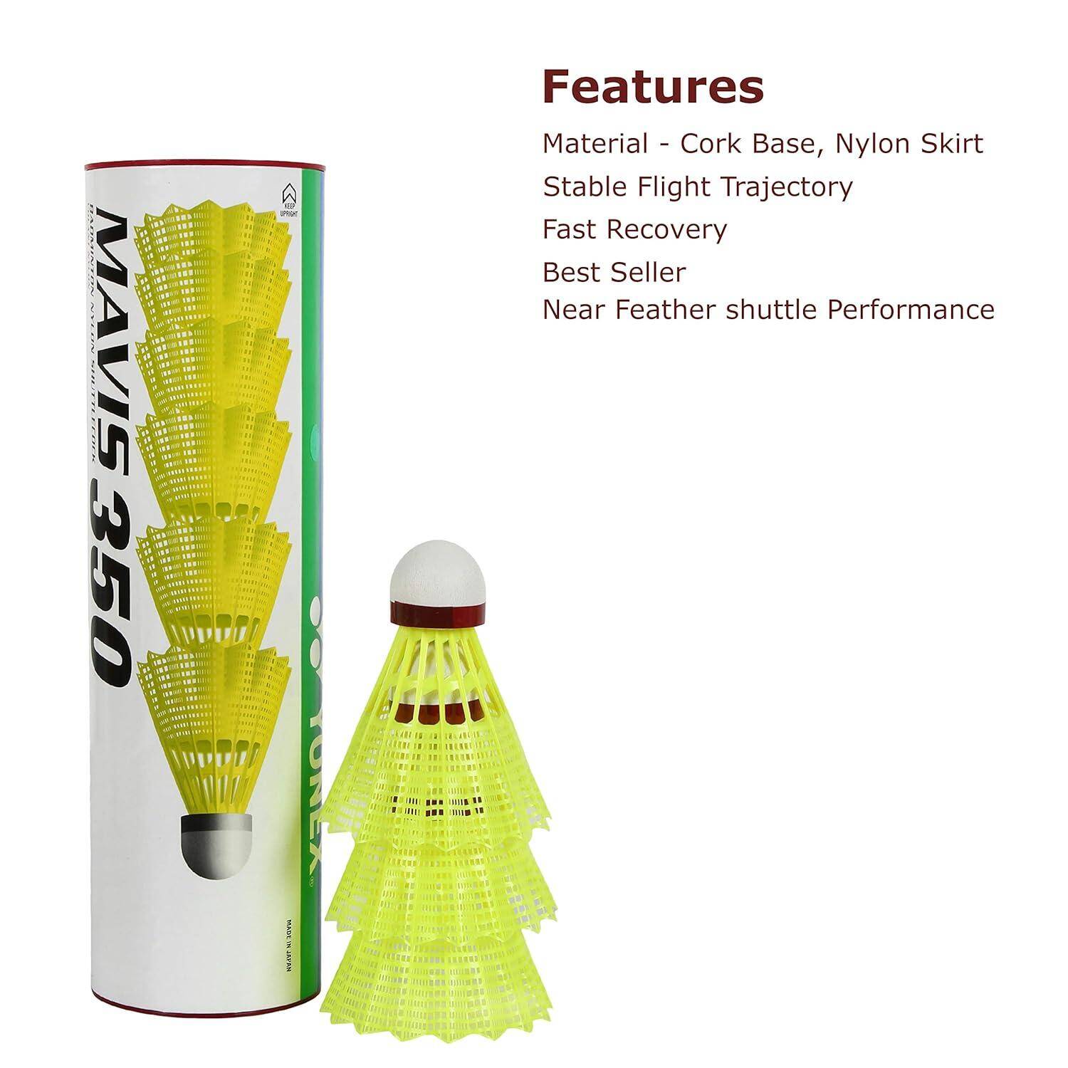 Yonex Mavis 350 Nylon Shuttlecocks (Red/Yellow) -  2