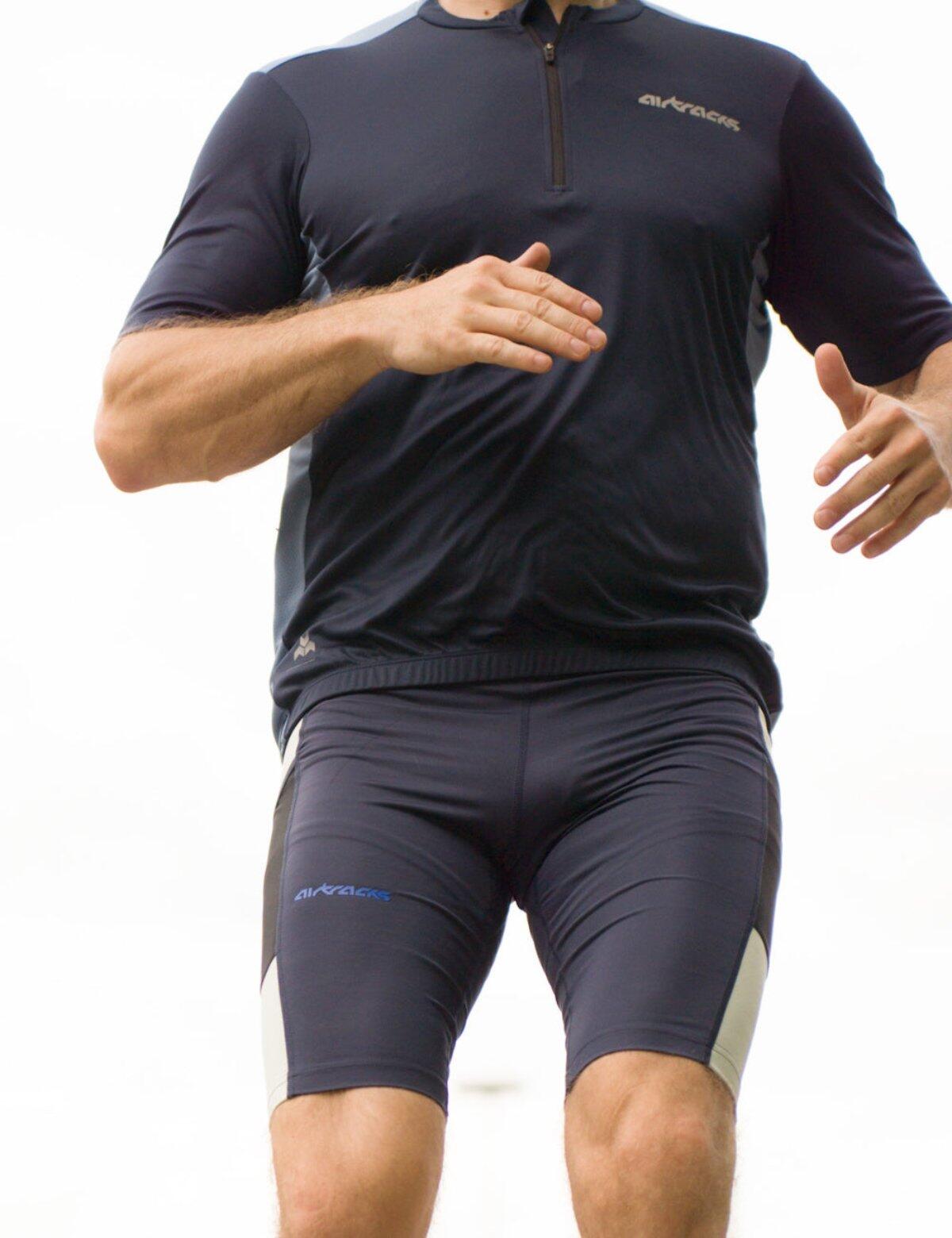 Herren Laufhose Tight Kurz Pro Team Navy Blau 4/4