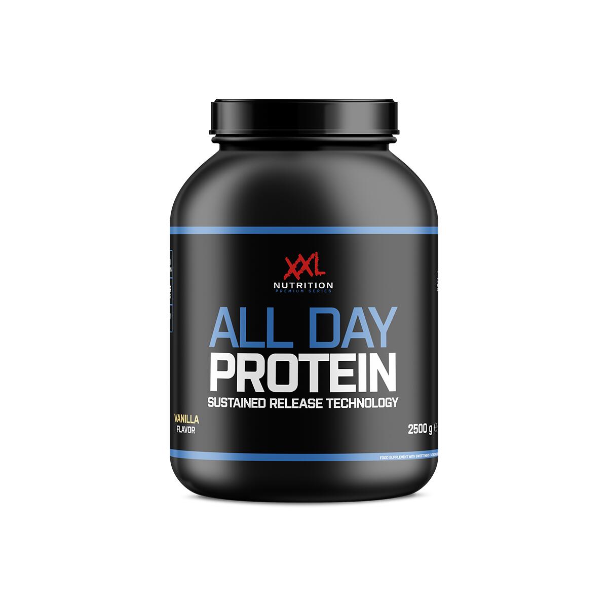 XXL NUTRITION All Day Protein - 80% Proteïne, Whey Proteïne - Vanille - 2500 gram (62 shakes)