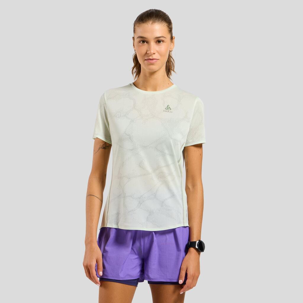 Technical T-Shirt Women Odlo Zeroweight Engineered Chill-Tec Green