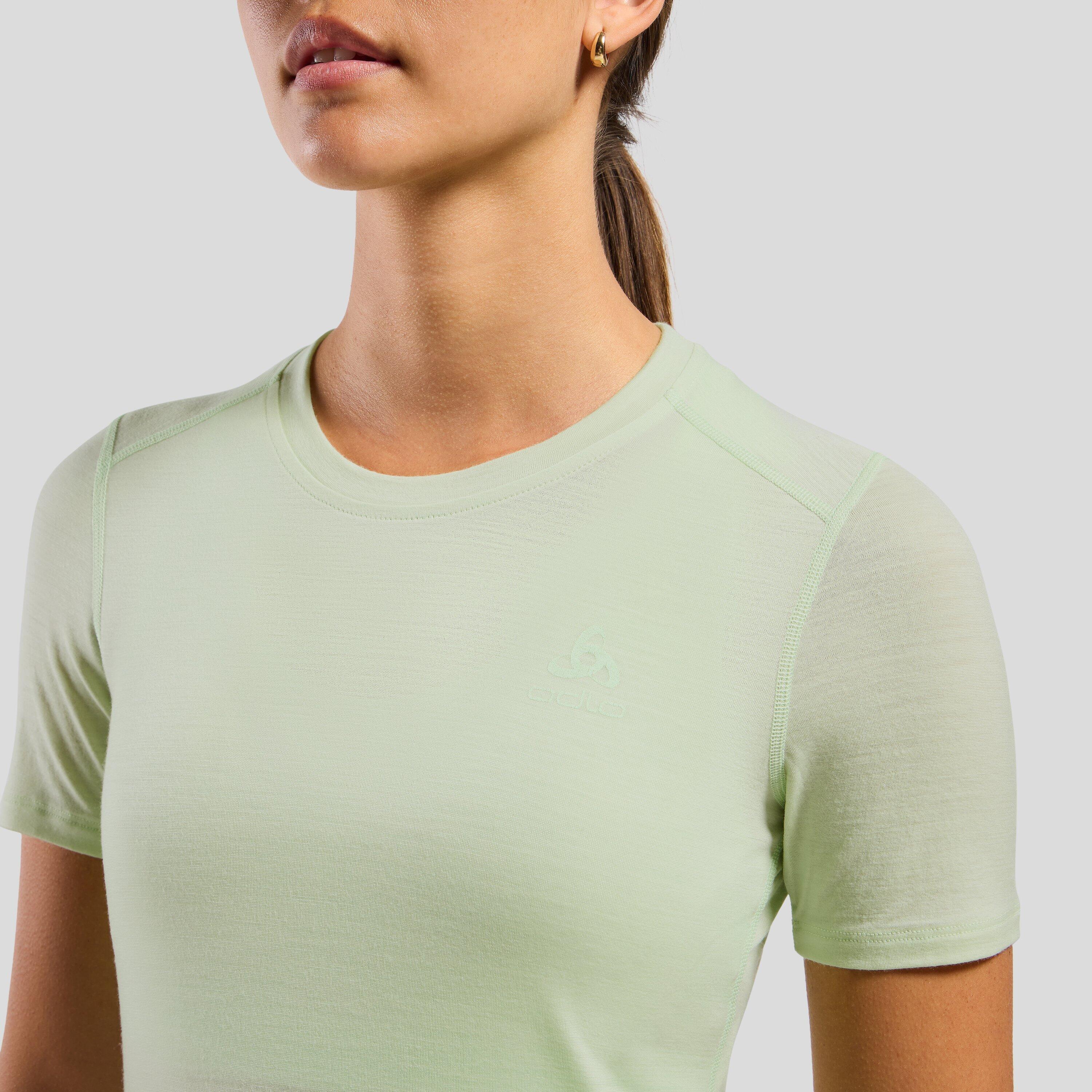 T-shirt técnica Odlo Merino 160 Natural Light Green para mulher 3/6