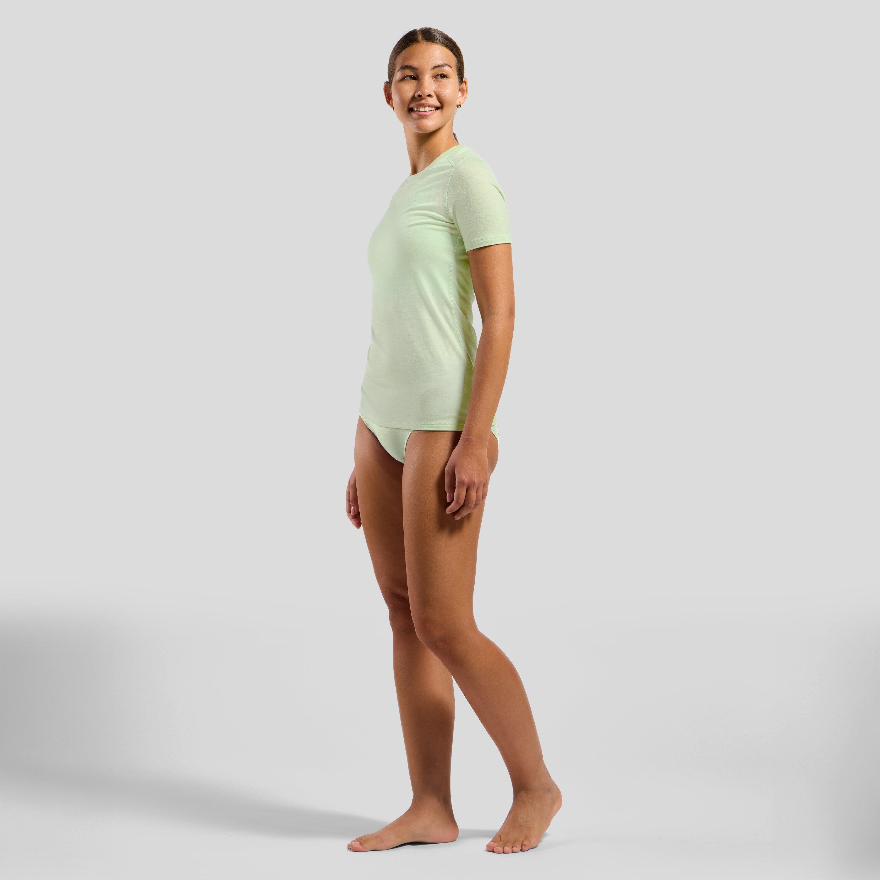 T-shirt técnica Odlo Merino 160 Natural Light Green para mulher 4/6