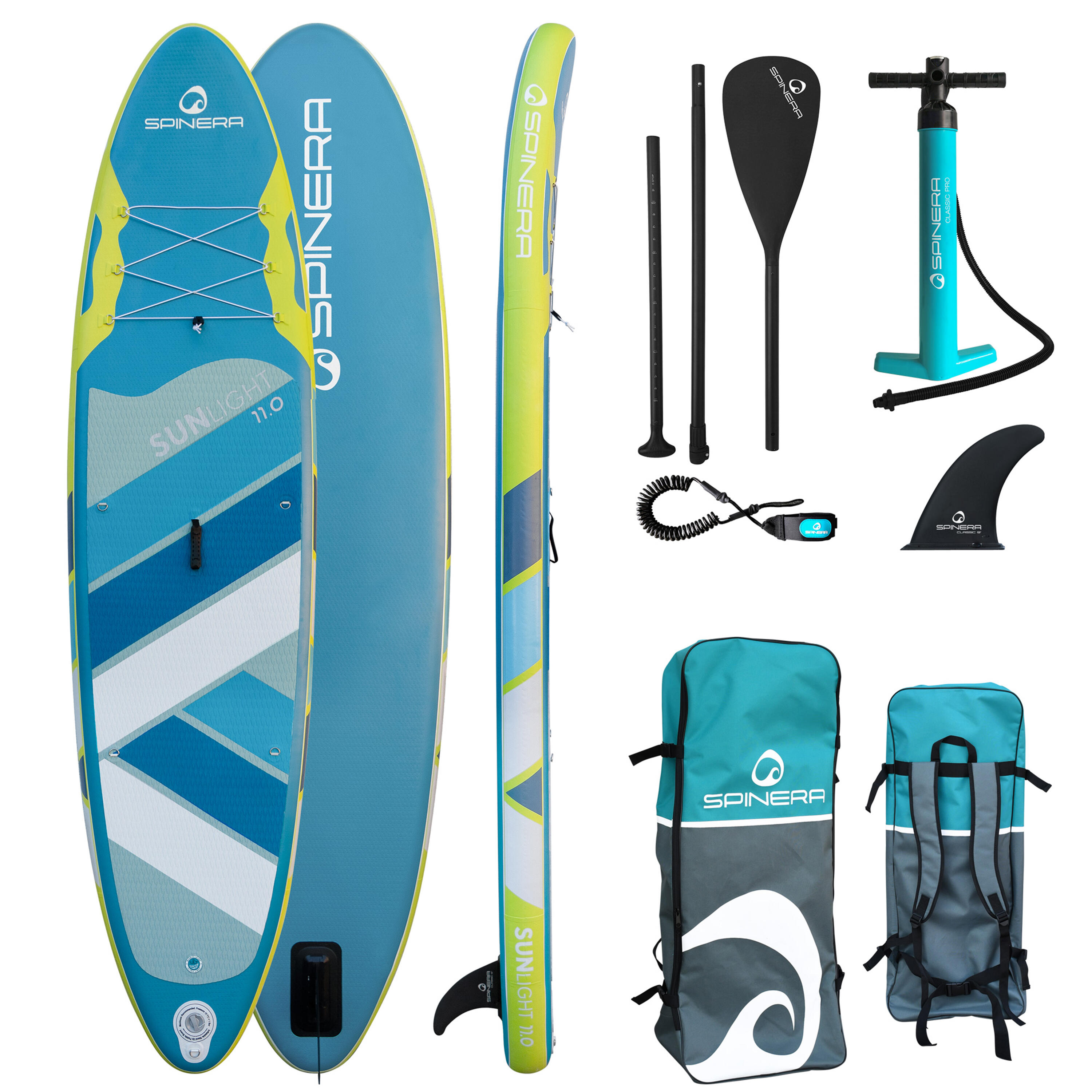 Spinera - Stand-up Paddle Gonflable Sun Light 11.0" - Planche De Stand Up Paddle - Blanc|bleu|gris|vert - Decathlon
