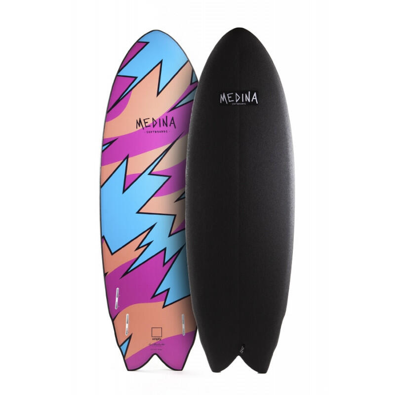 Medina Softboards - Planche De Surf En Mousse Medina Softboards Thunder 5'6 Fcs - Planche De Surf - Noir - Taille Unique - Decathlon