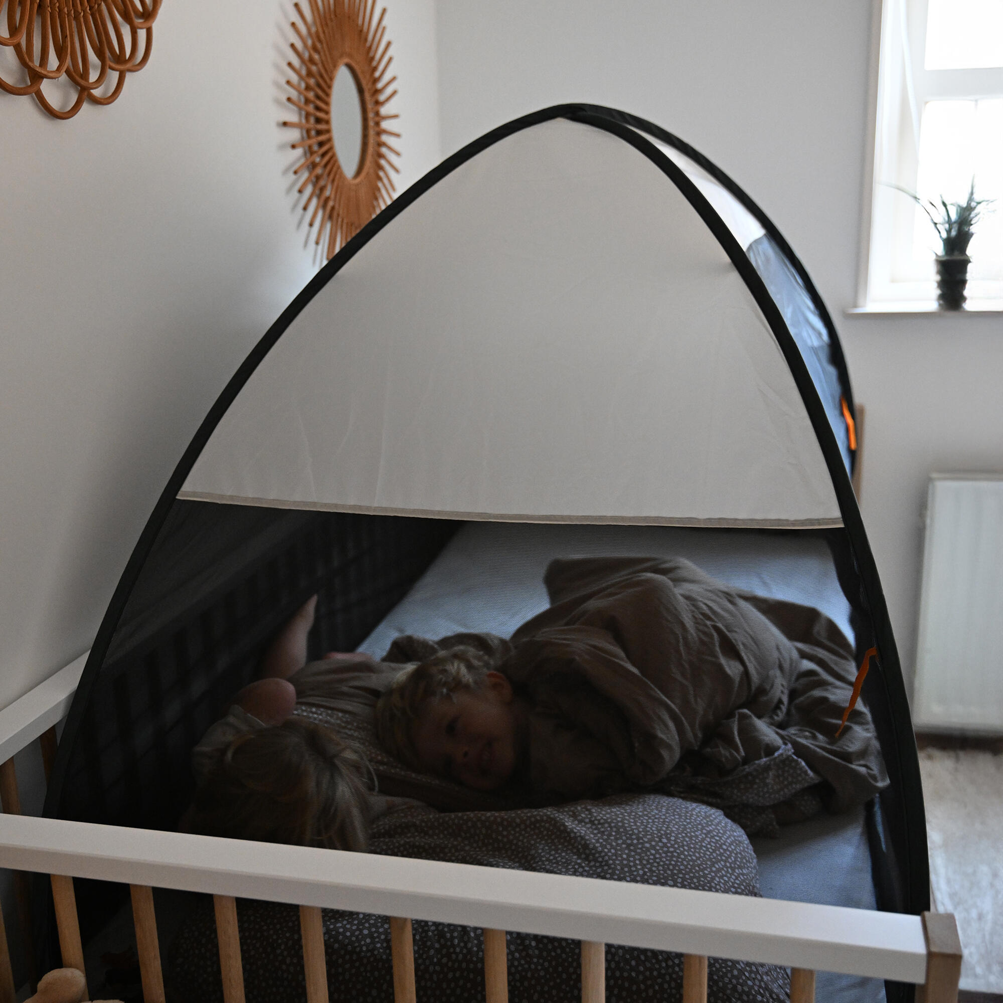 Tenda da letto di lusso con zanzariera - Pop-Up - 200x90 cm - Crema 7/7