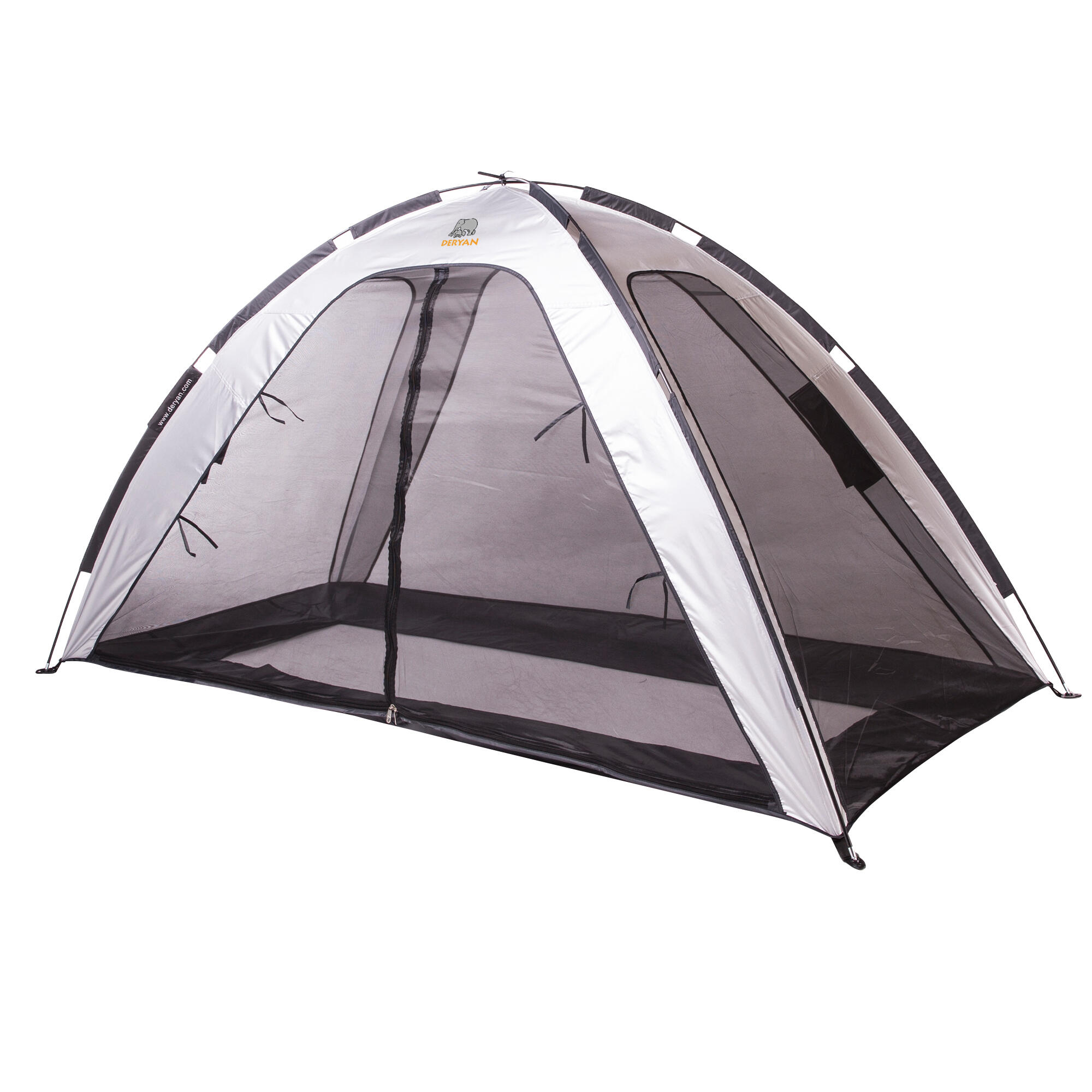Tienda de cama con mosquitera - 200x90 cm - Malla de 1 mm - Plata 2/8