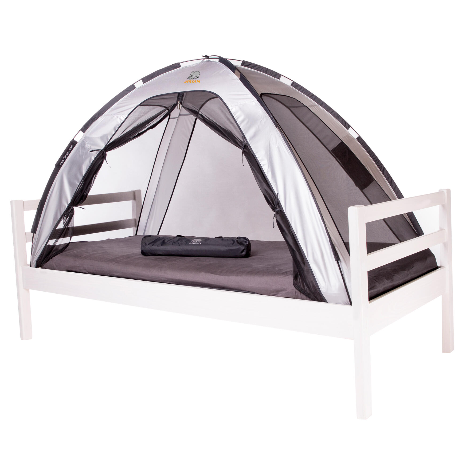 DERYAN Tenda da letto Klamboe - 200x90cm - Argento