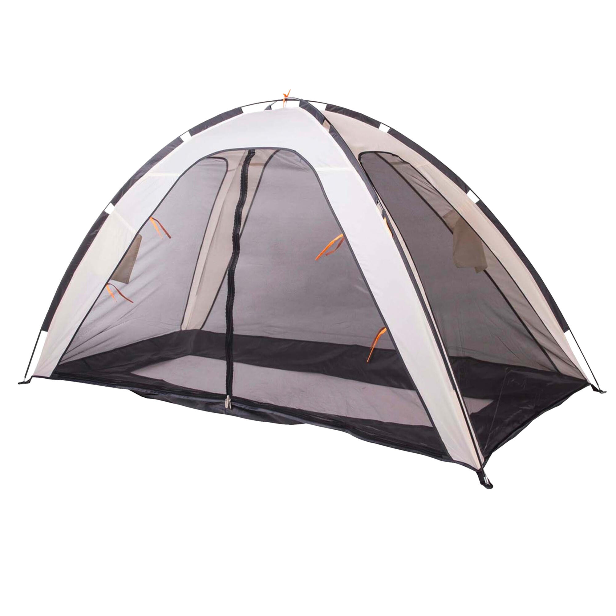 Tienda de cama con mosquitera - 200x90 cm - Malla de 1 mm - Crema 2/8