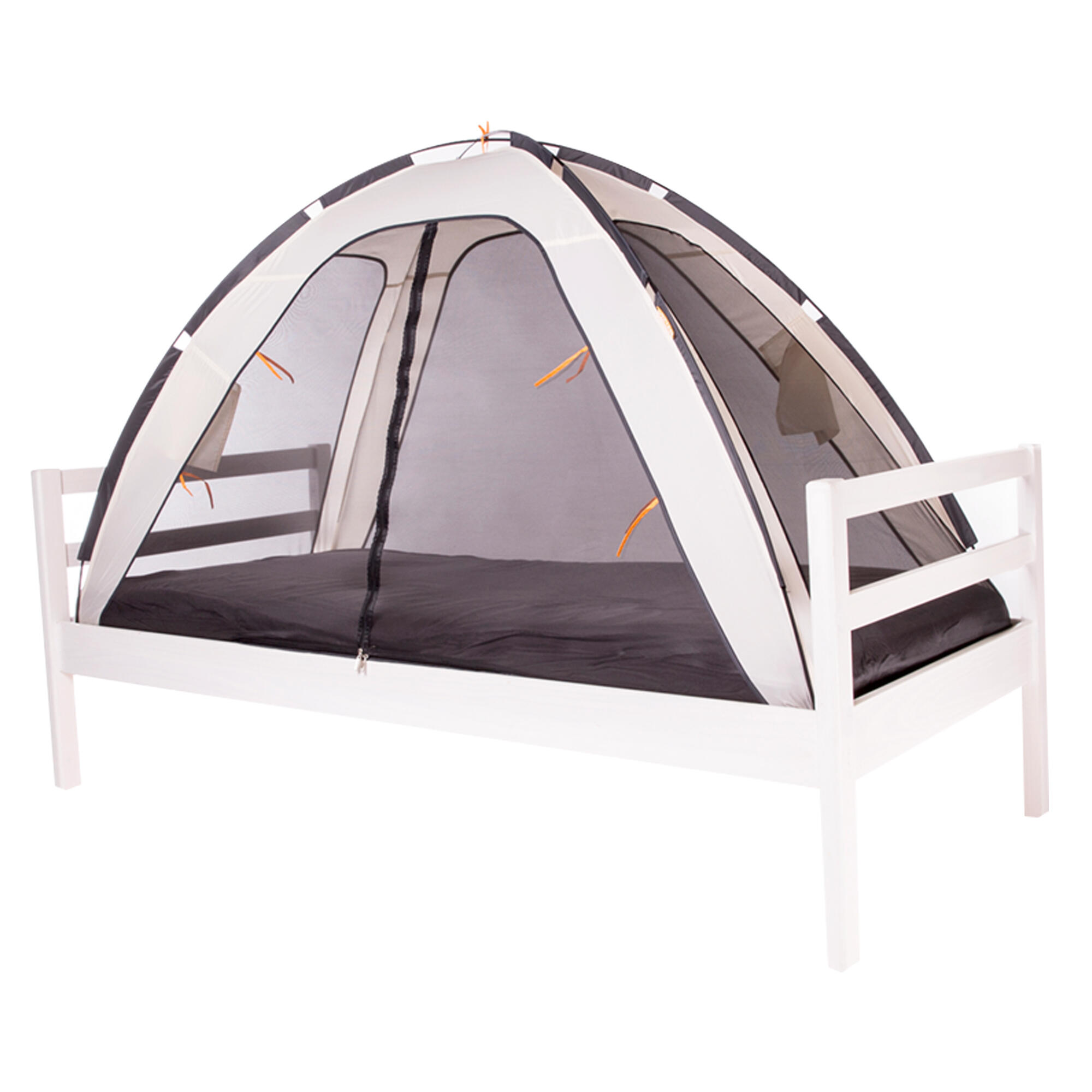 Tienda de cama con mosquitera - 200x90 cm - Malla de 1 mm - Crema 3/8