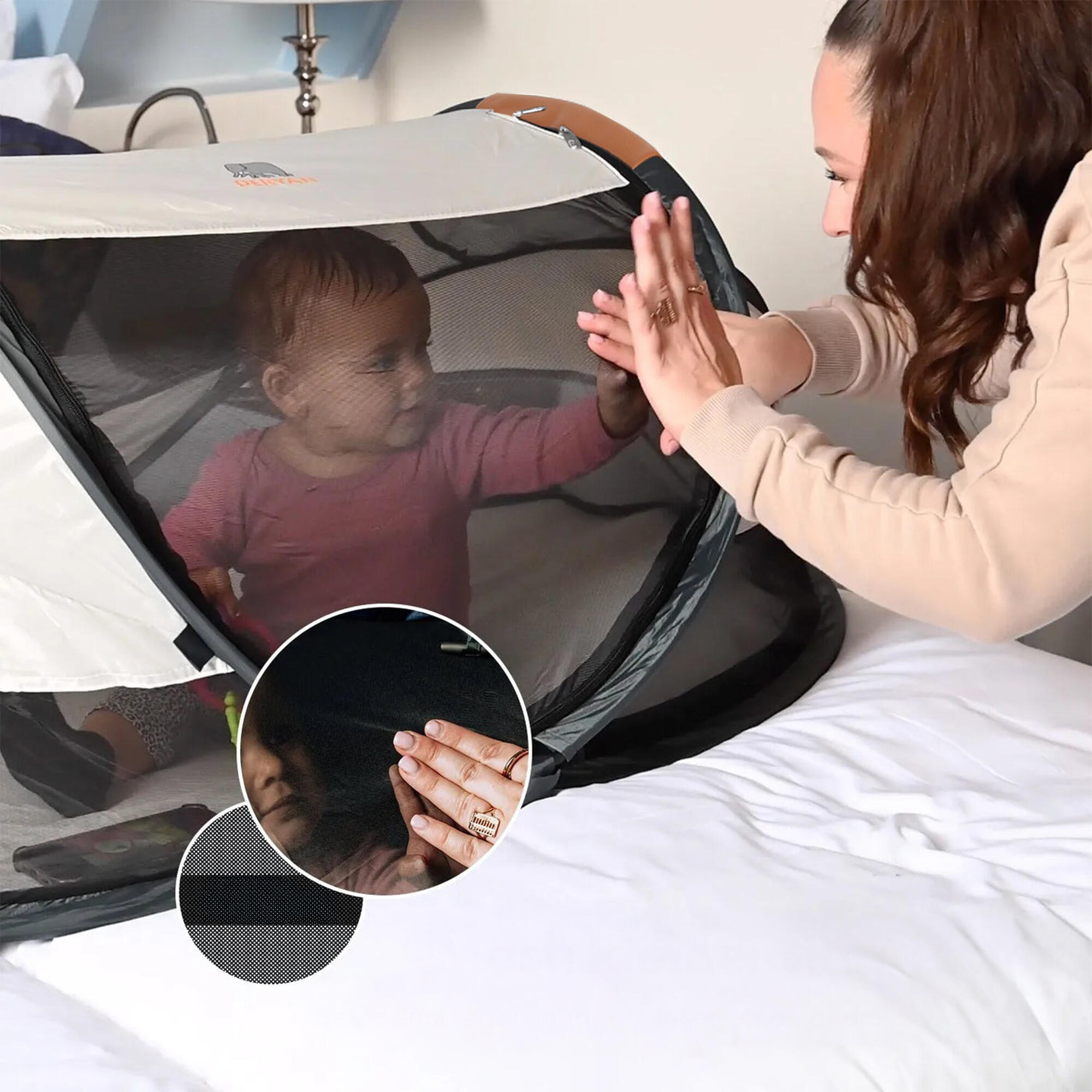 Lit de voyage Baby Luxe - Inclut un matelas autogonflant - Ivoire 5/8