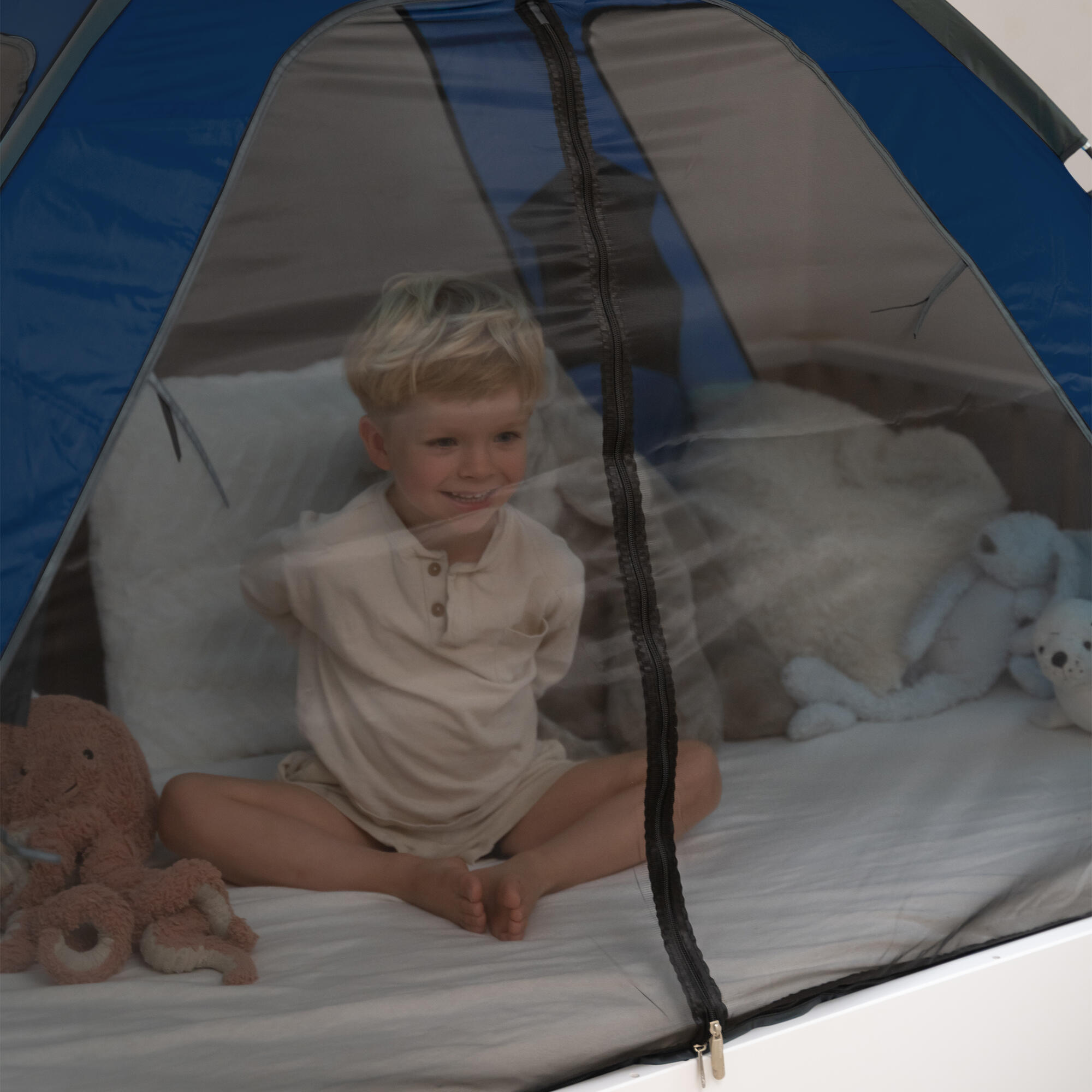 Tienda de cama con mosquitera - 200x90 cm - Malla de 1 mm - Azul marino 6/8