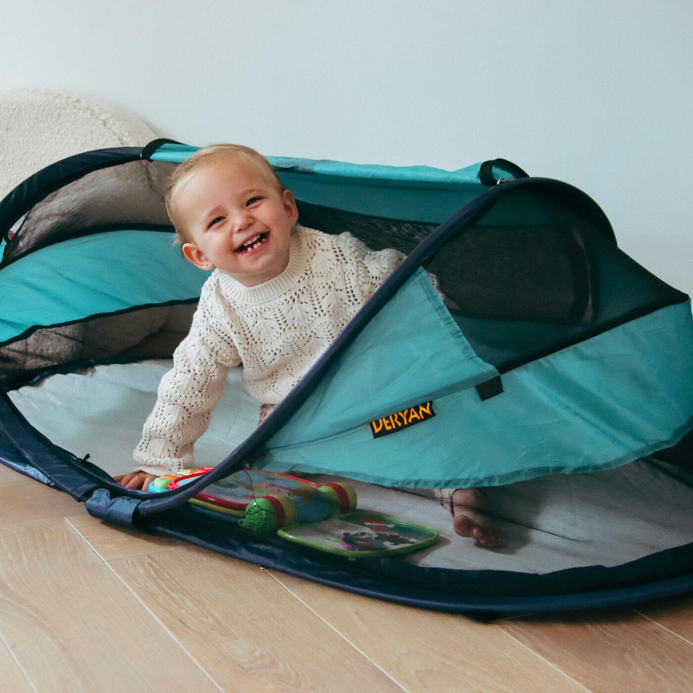 Lit de voyage Baby Luxe - Inclut un matelas autogonflant - Océan 5/8