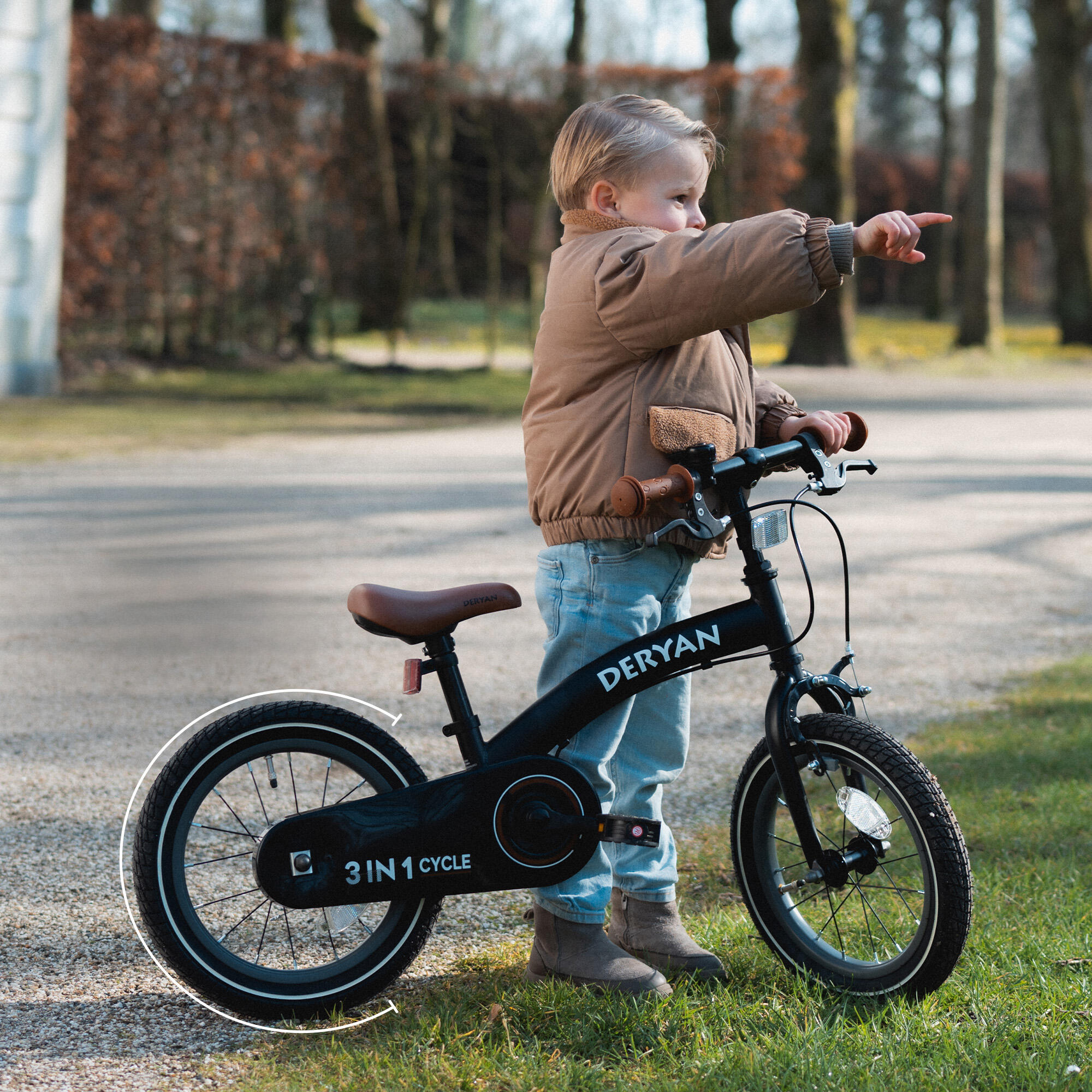 Deryan 3-in-1 Kinderfahrrad - 14 inch - Laufrad - Inkl. Stützräder 7/7