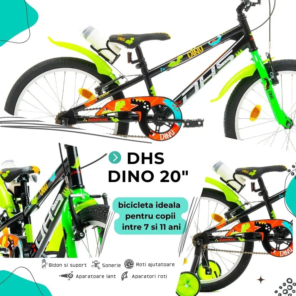 Rower dziecięcy DHS Dino – 20 cali, czarny 3/7