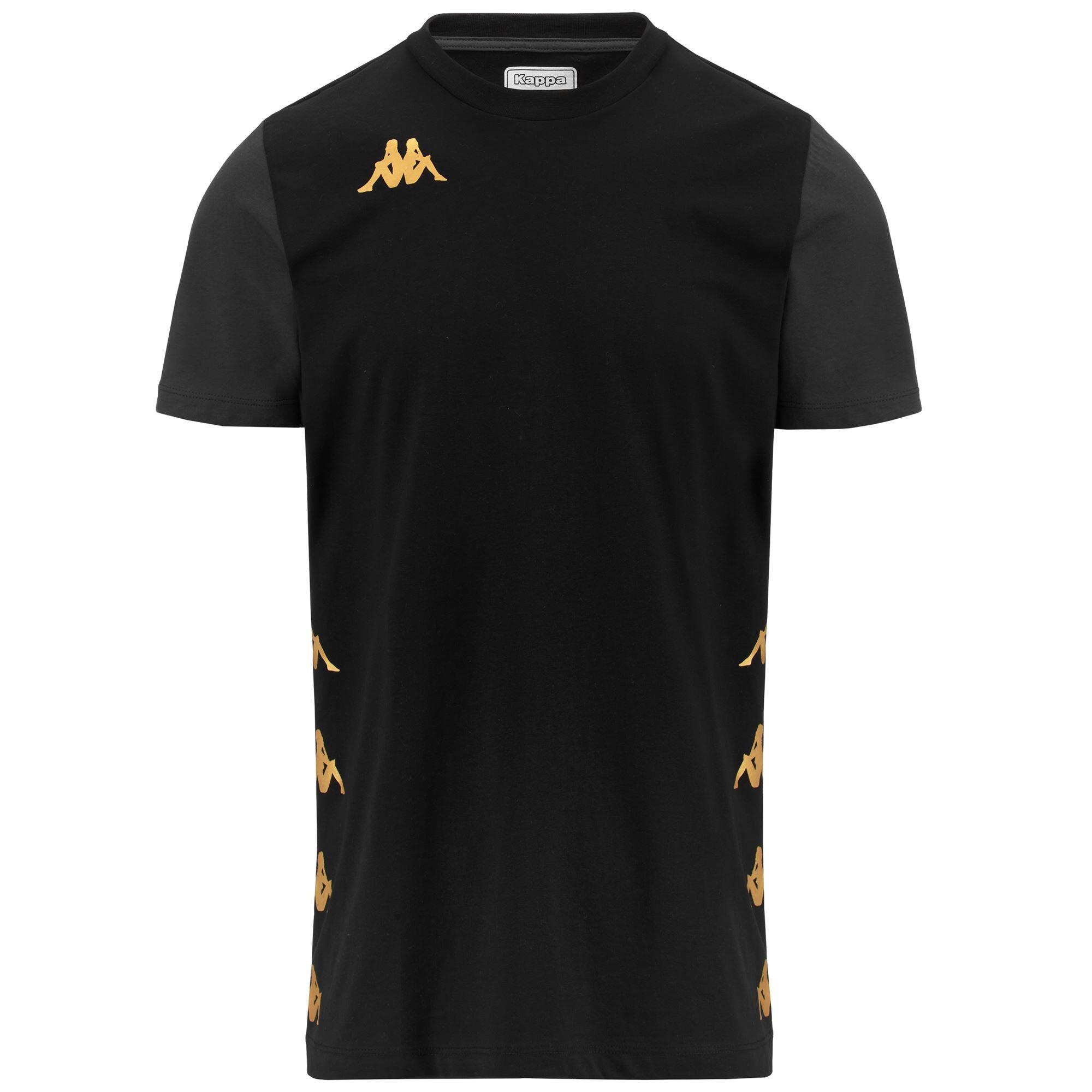 KAPPA t-shirt da uomo in cotone nero da fitness