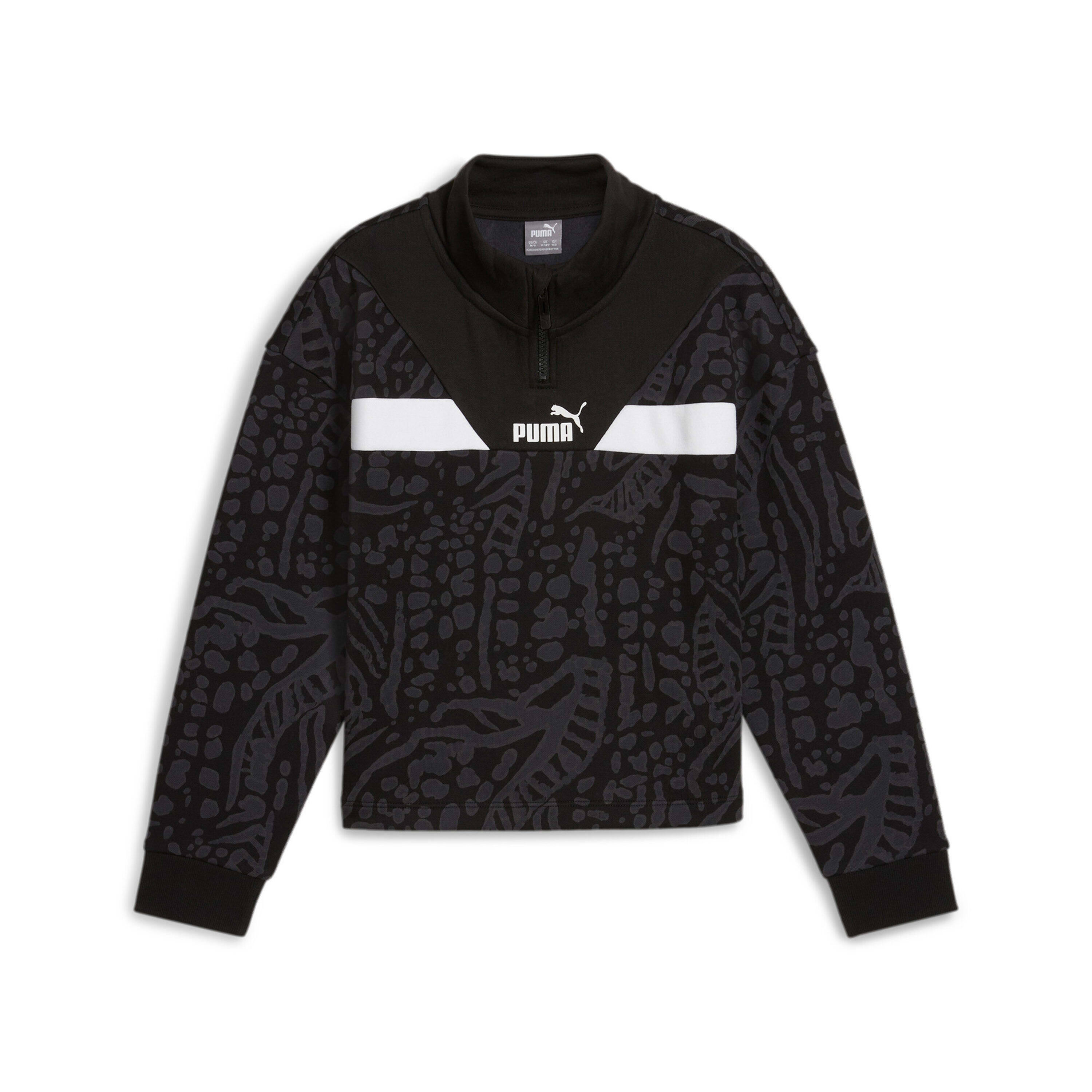 Puma - Sweatshirt À Capuche Fille Puma Power Hypernatural Aop - Sweat-shirt - Noir - 14 À 16 Ans - Decathlon