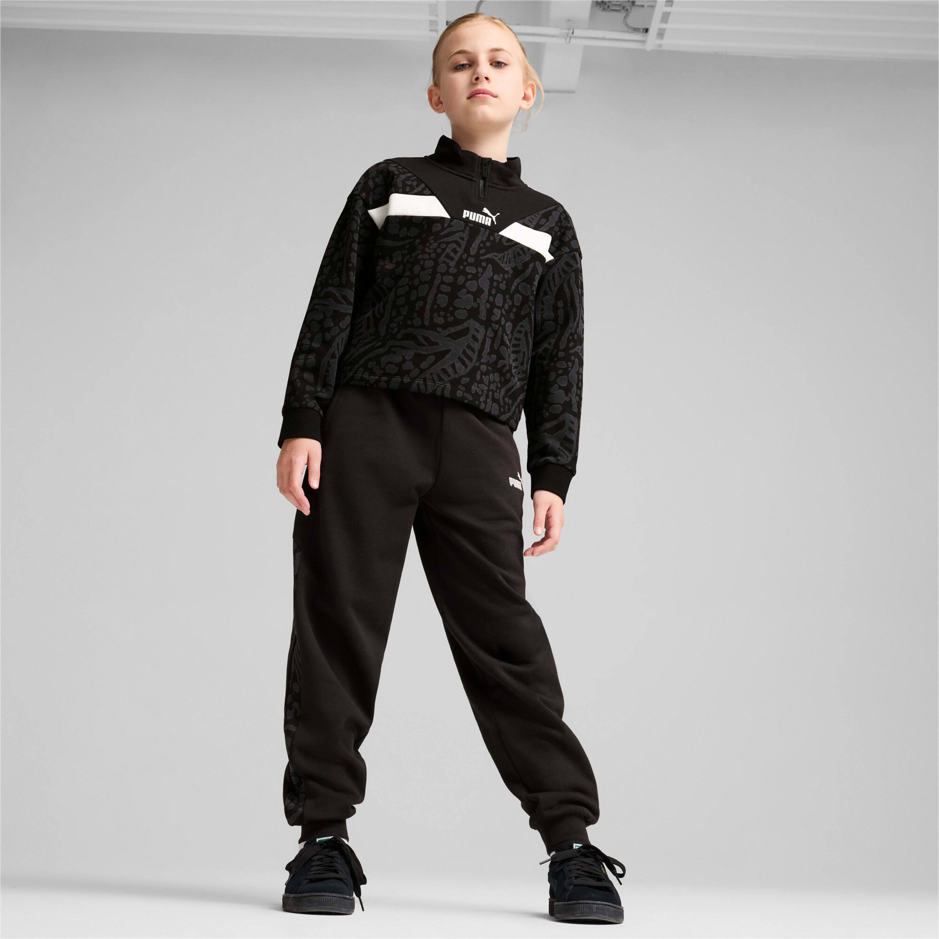 Felpa da bambina con cappuccio Puma Power Hypernatural AOP 3/5