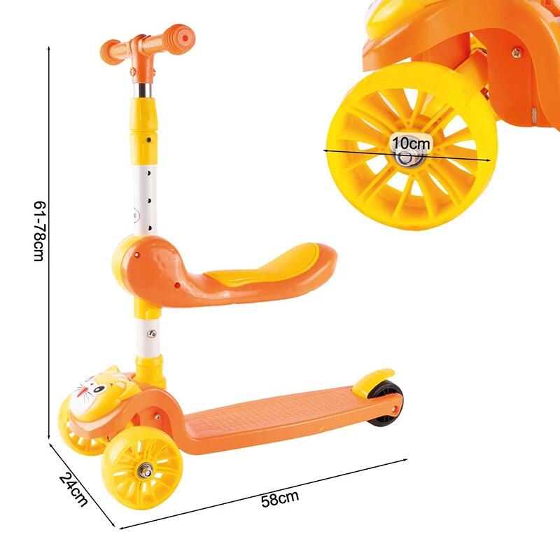 Monopattino a tre ruote giallo 2/3