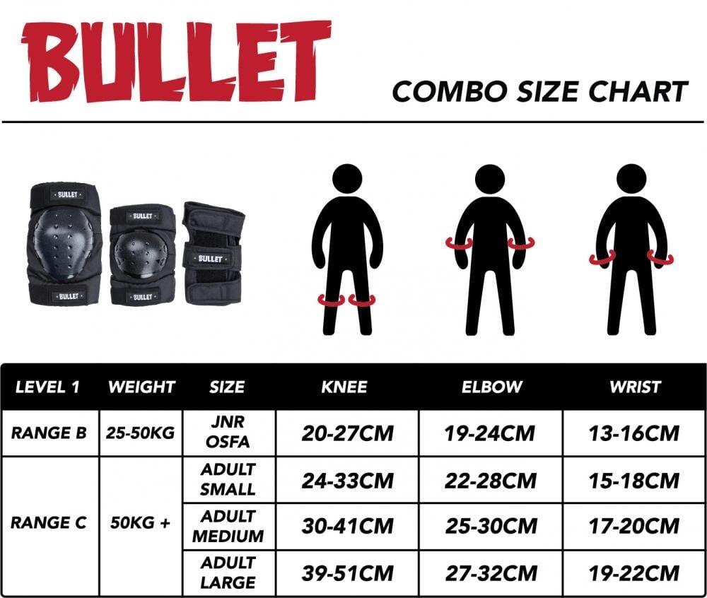Bullet 3-delige volwassenen skate beschermsetM 3/7