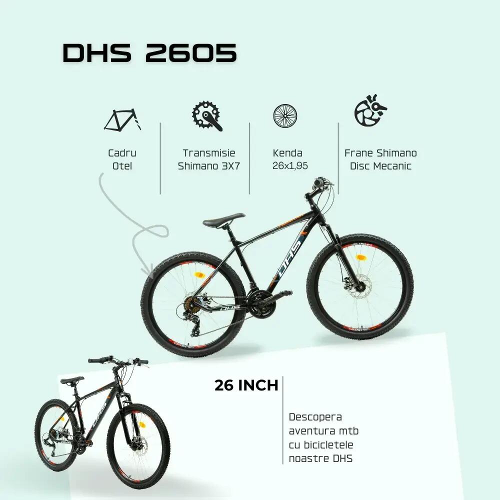 MTB-fiets Dhs 2605 - 26 inch, M, zwart/rood 2/8