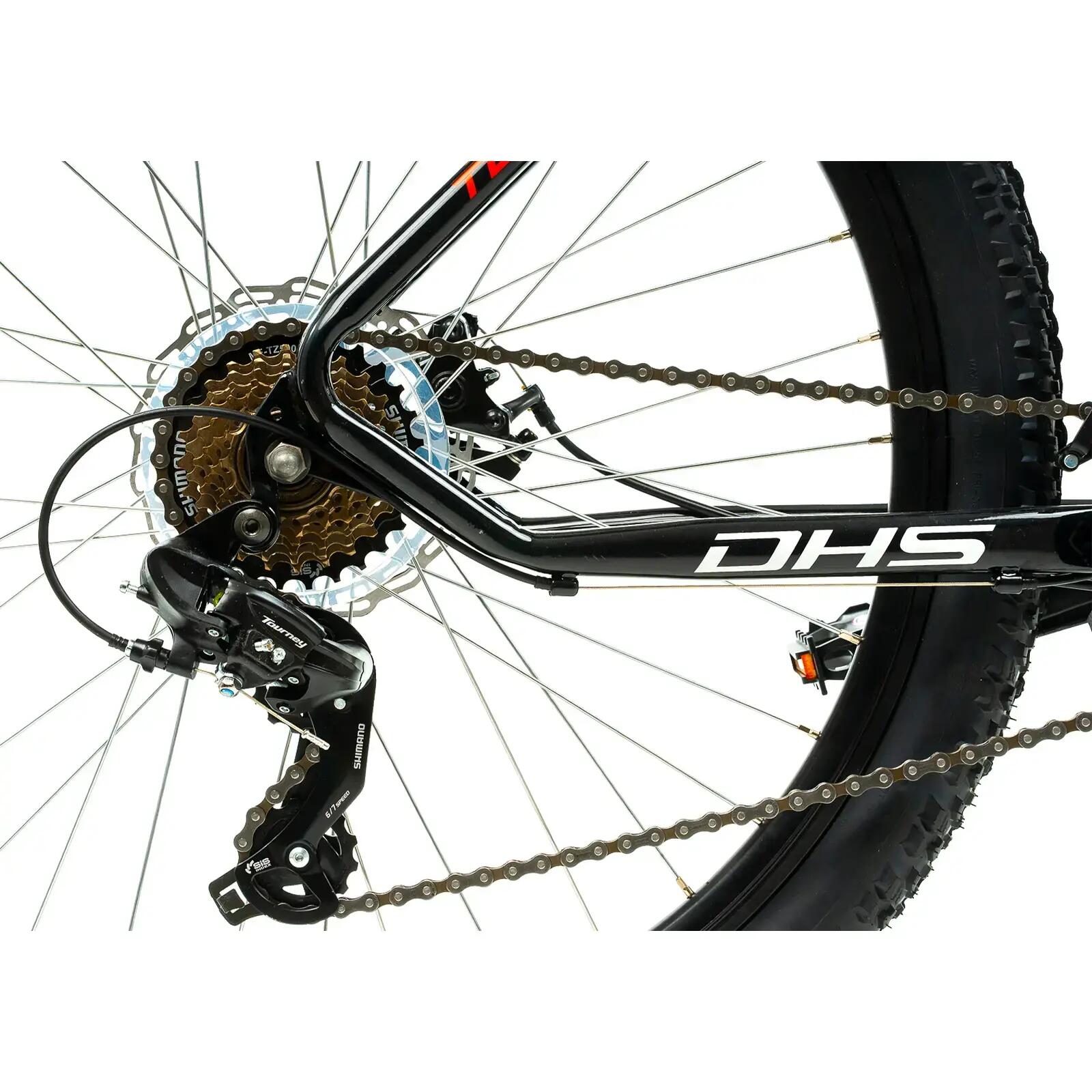 MTB-fiets Dhs 2605 - 26 inch, M, zwart/rood 5/8