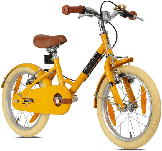 Kinderfiets 18 inch vanaf 5 jaar retro Geel-Zwart – PETITAGE
