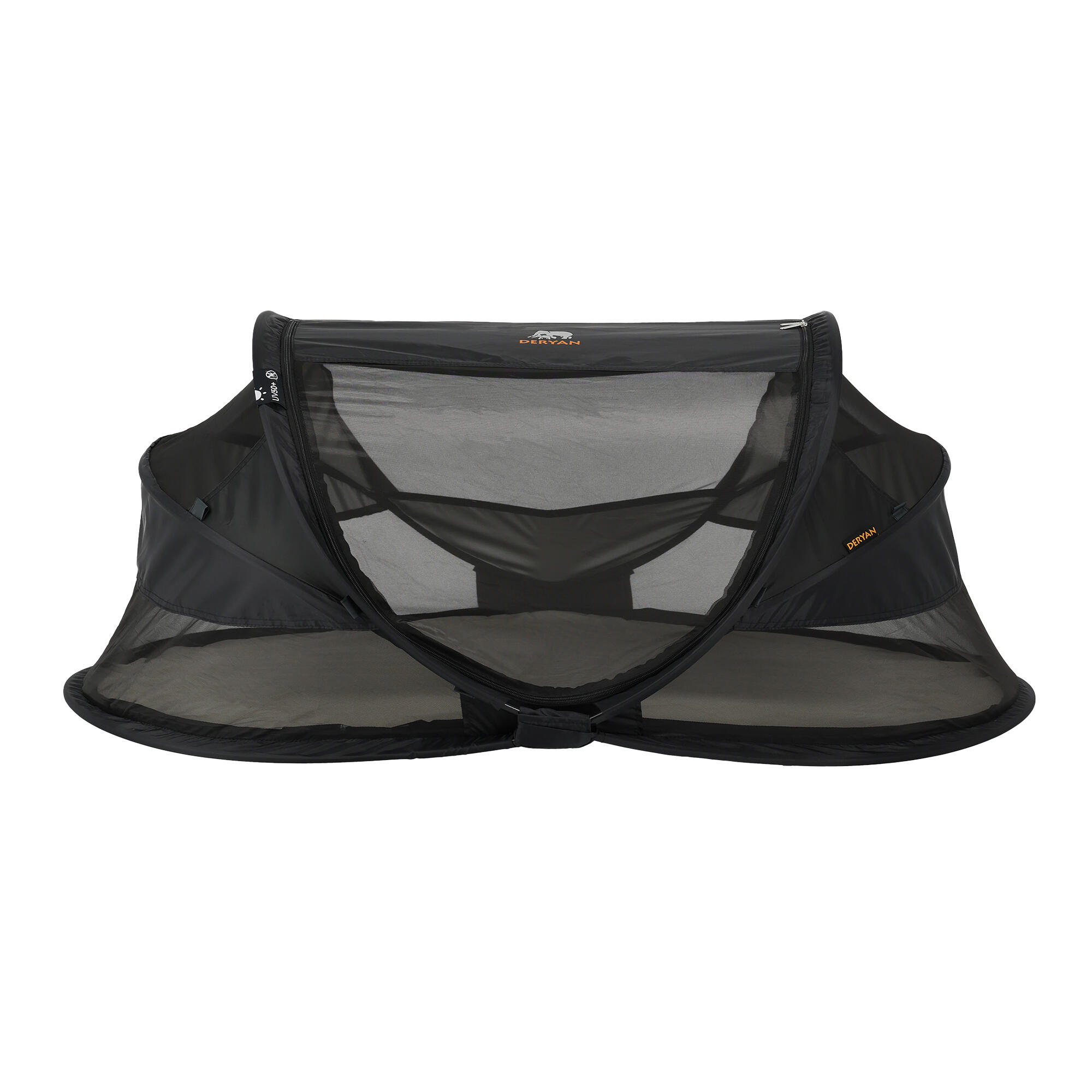 Deryan - Lit De Camping Baby Luxe - Avec Matelas Autogonflant - Noir - Abris - Noir - 1 Place - Decathlon