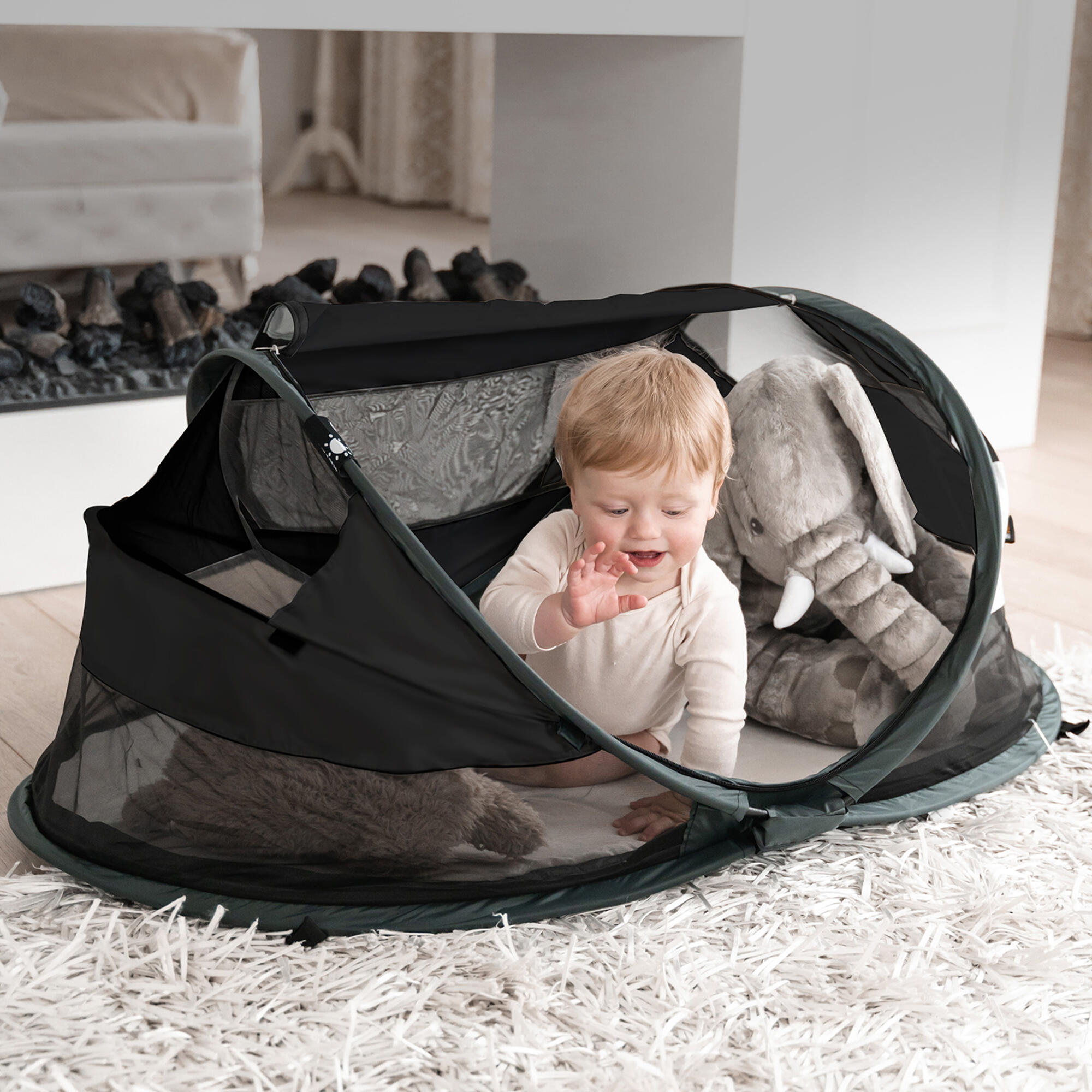 Baby Luxe Campingbett - Inklusive selbstaufblasender Matratze - Schwarz 5/8