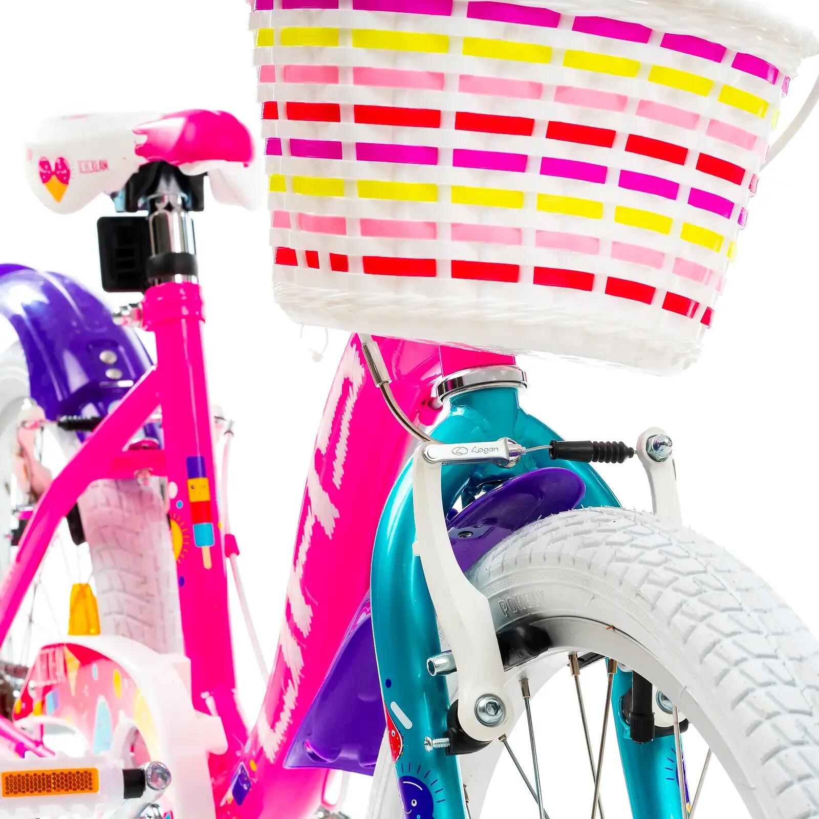 Bicicleta infantil DHS Icecream - 20 pulgadas, rosa 7/7