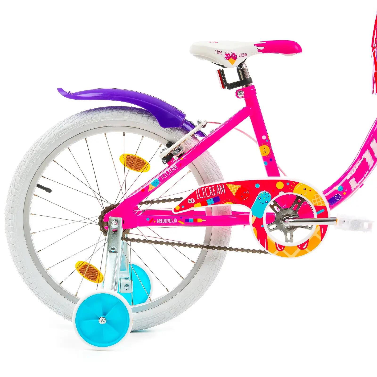 Bicicleta infantil DHS Icecream - 20 pulgadas, rosa 3/7