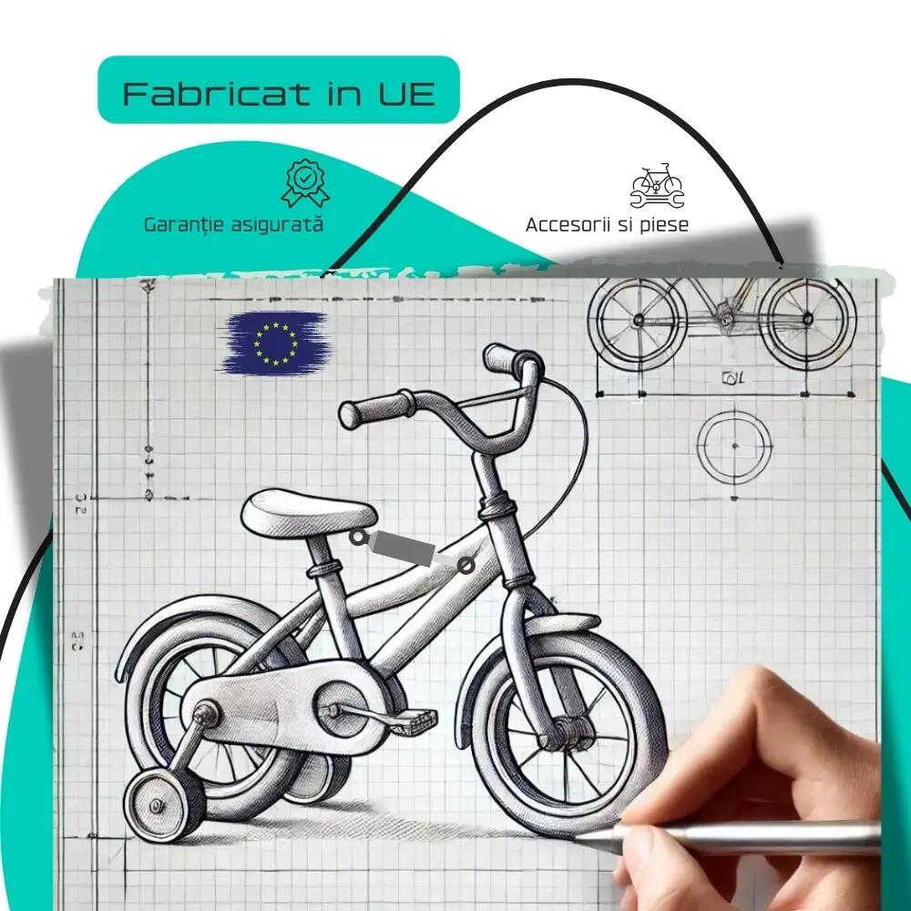 Bicicleta Copii Devron Urbio U1.6 Super Light - 16 Inch, Albastru-Verde 7/7