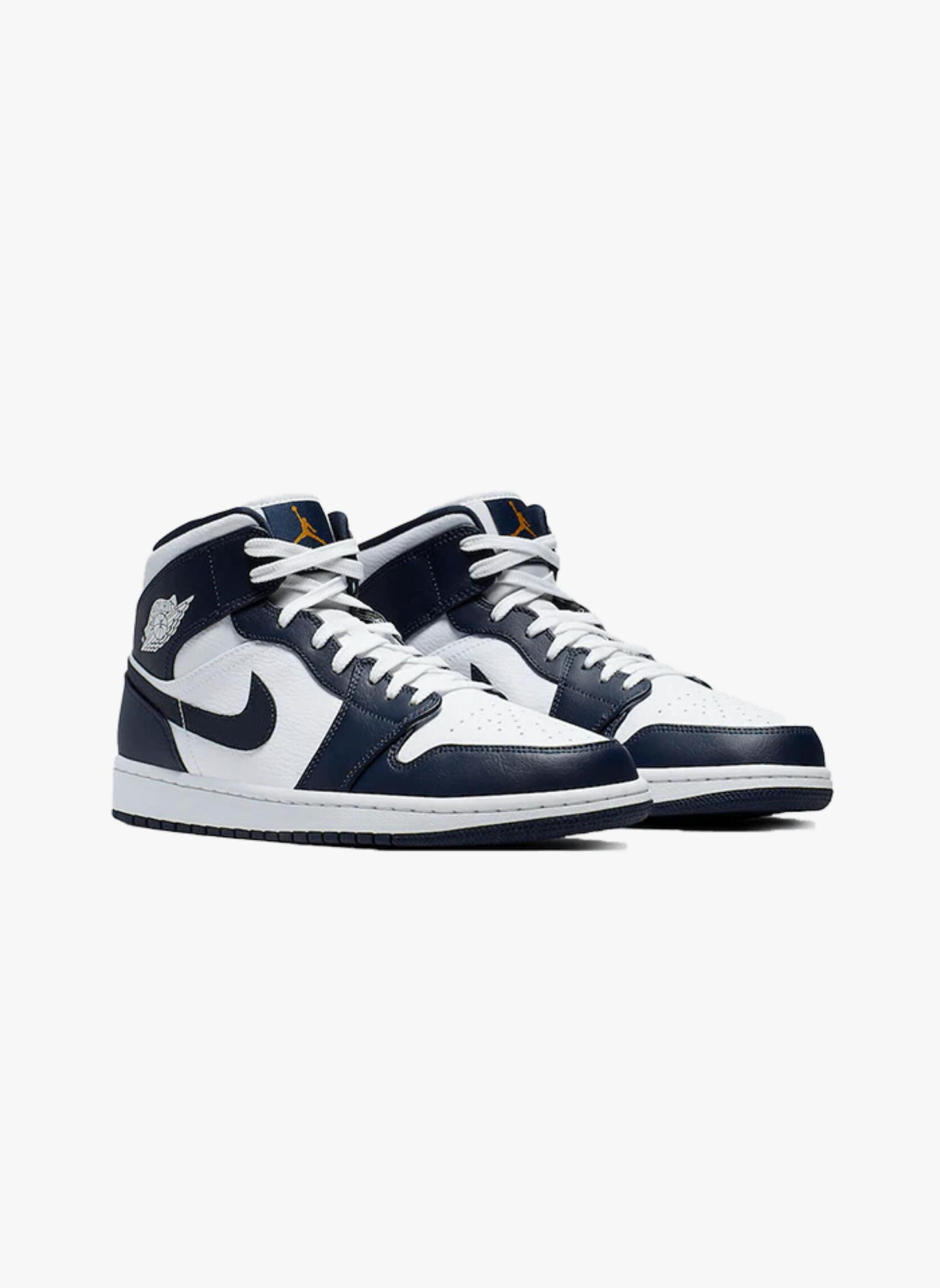 Air Jordan 1 Mid White Metallic Gold Obsidian 4/5