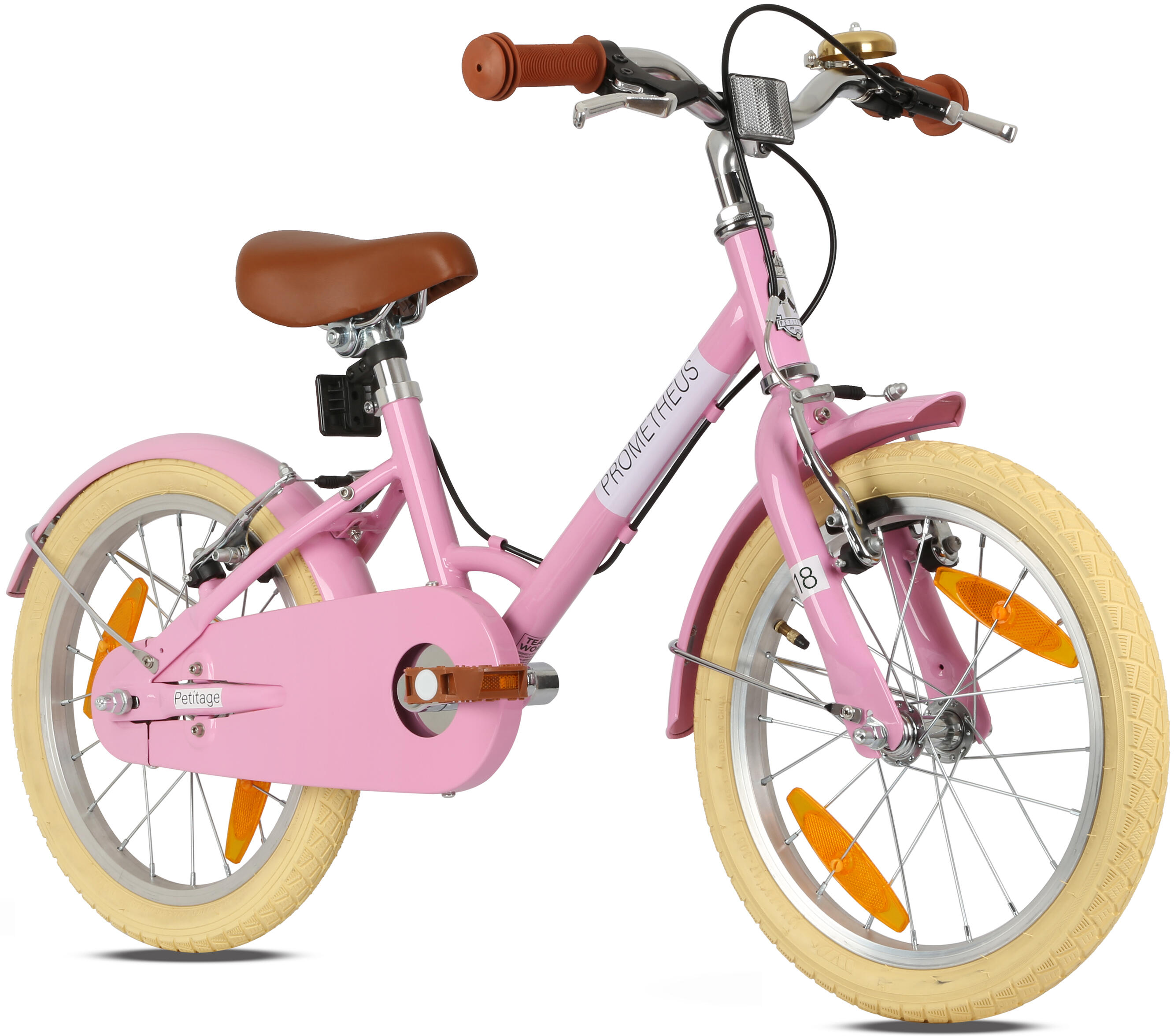 PROMETHEUS BICYCLES Kinderfiets 18 inch vanaf 6 jaar – Retro/Vintage look, V-brake & standaard