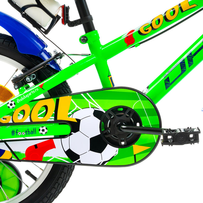 Dhs Bicicletă copii Football - 18 inch, verde