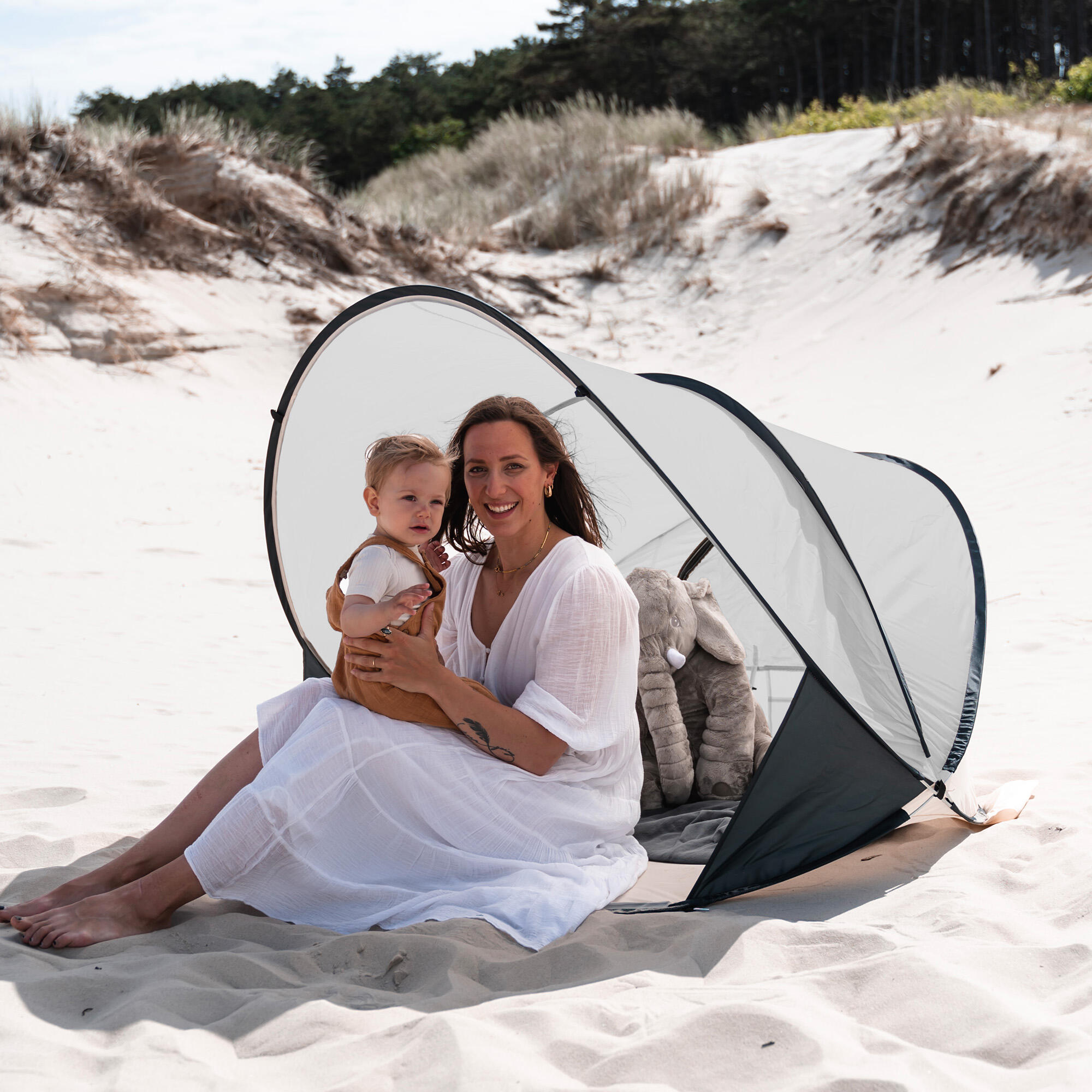 Luxus Pop Up Strandzelt XXL - Silber 4/7