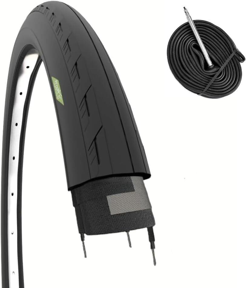 ECOVELO Copertone 700 x 25C 28x1 1/8+ camera, pneumatici bici corsa 28 x 1 1/8 fixed EV