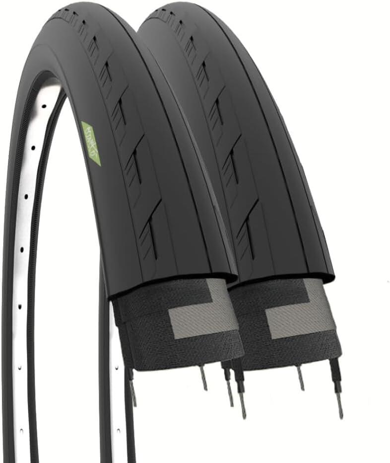 ECOVELO 2 copertoni 700x25C (25-622), pneumatici bici stradali 700 x 25C neri BDC EV
