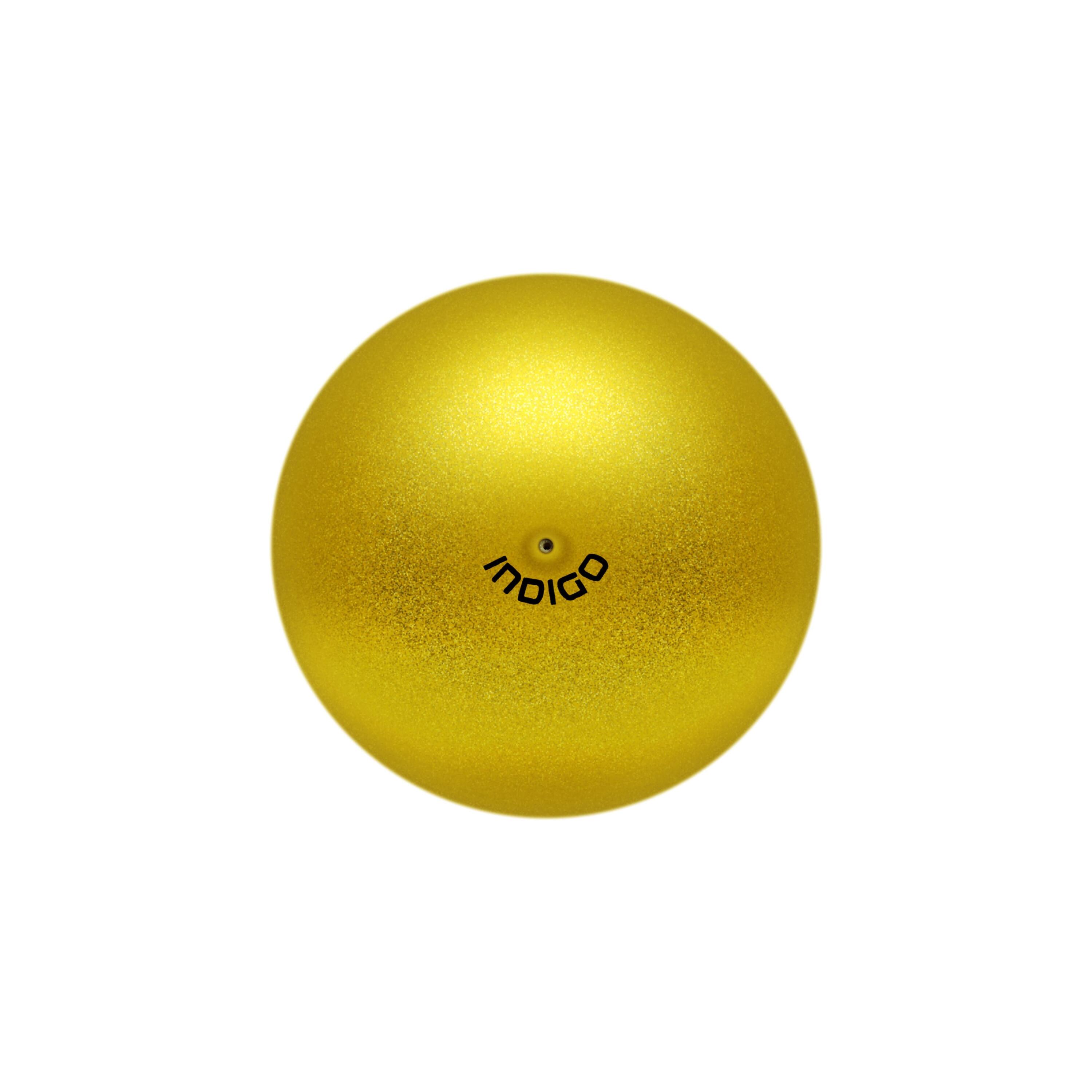 INDIGO SPORTS Pelota de Gimnasia Rítmcia con Glitter 400 g INDIGO 19 cm Oro