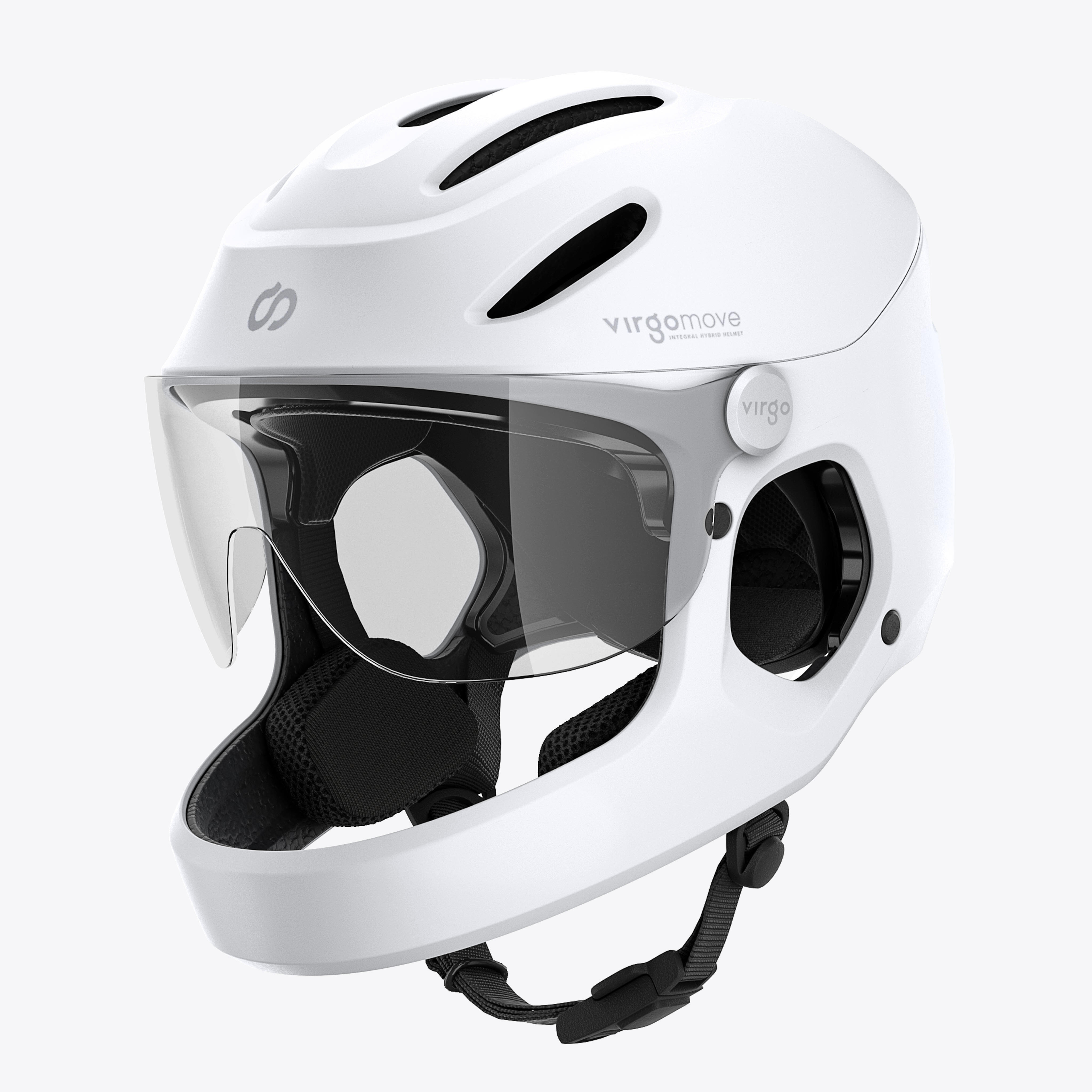 Virgomove - Virgo Integral Blanc - Casque Intégral Urbain Avec Visière Et Phare Arrière - Casque - Blanc|gris - Decathlon