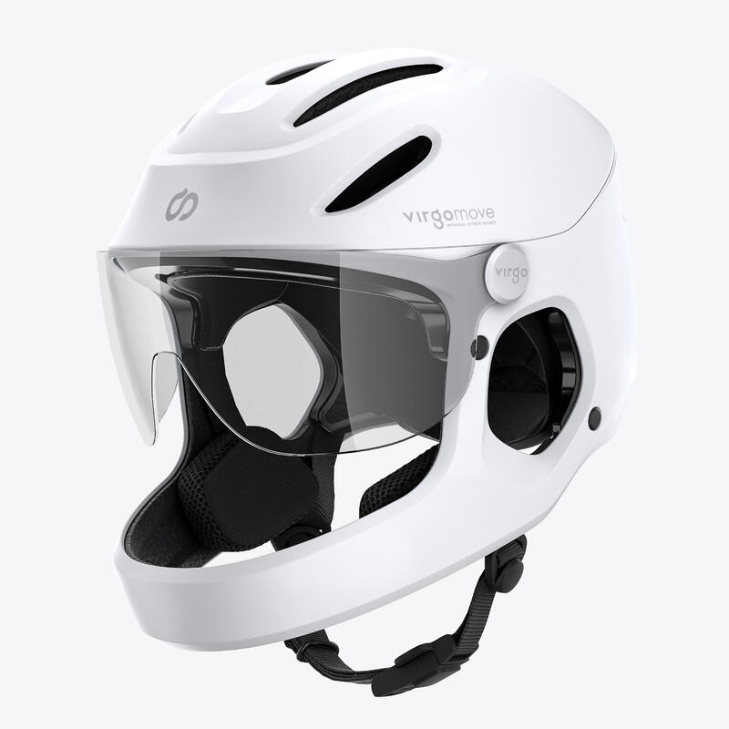 Virgo Integral Blanc - Casque Intégral Urbain avec visière et phare arrière