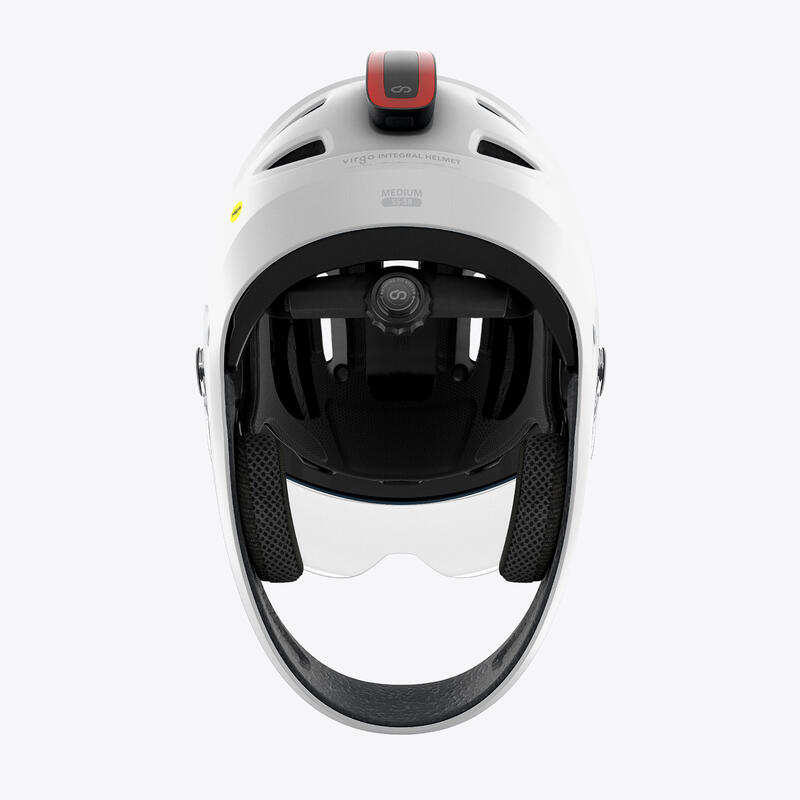 Virgo Integral Blanc - Casque Intégral Urbain avec visière et phare arrière