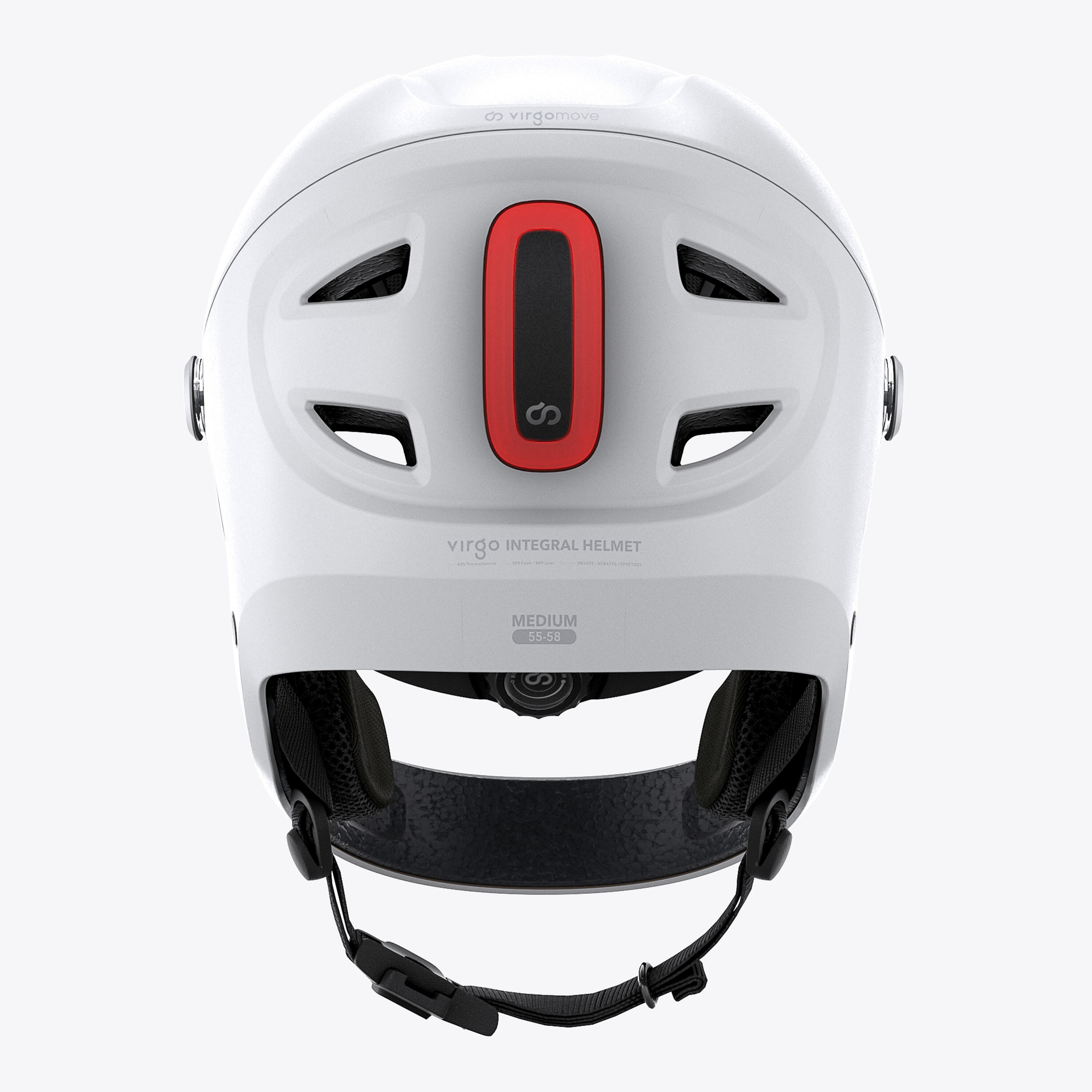 Virgo Integral Weiss - Integralhelm Urban mit Visier und Rücklicht 4/6