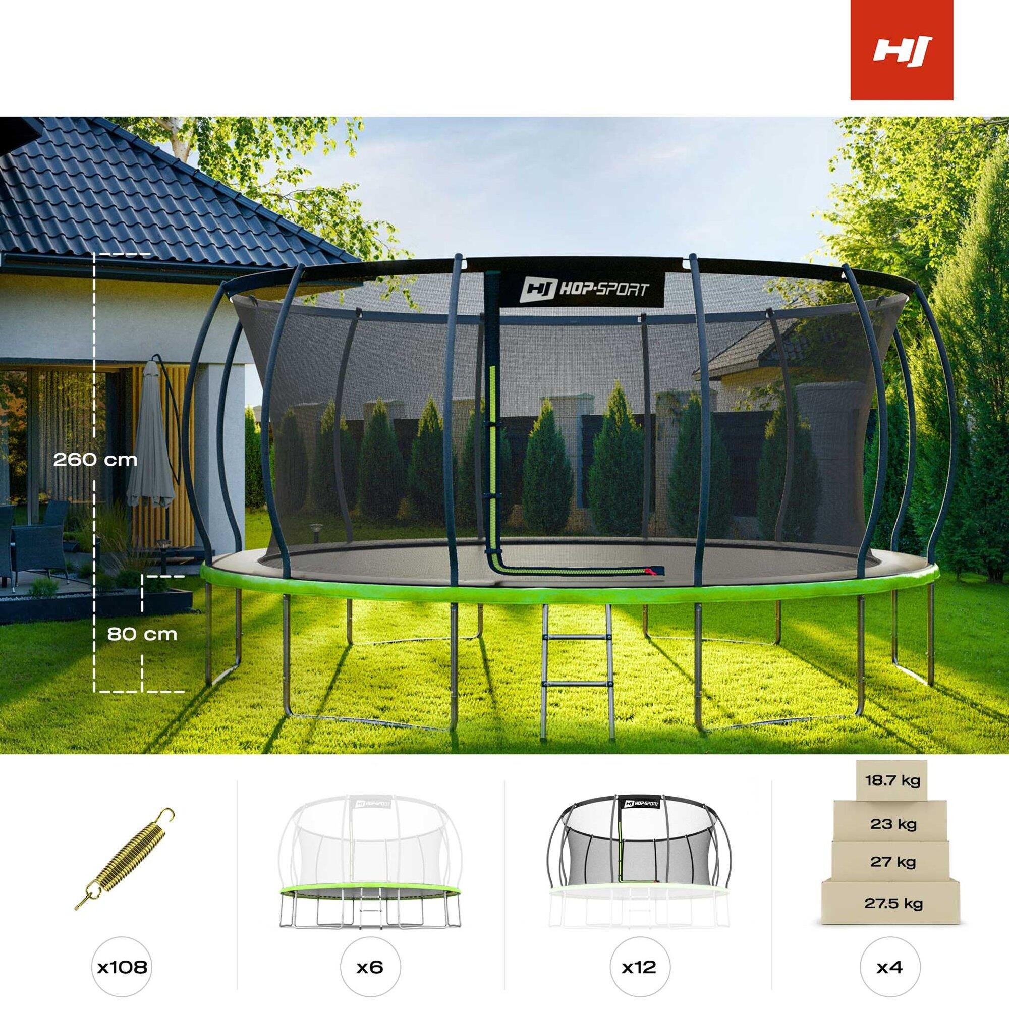 Trampolino da giardino 16ft (488cm) pumpkin - nero-verde con rete interna 5/7