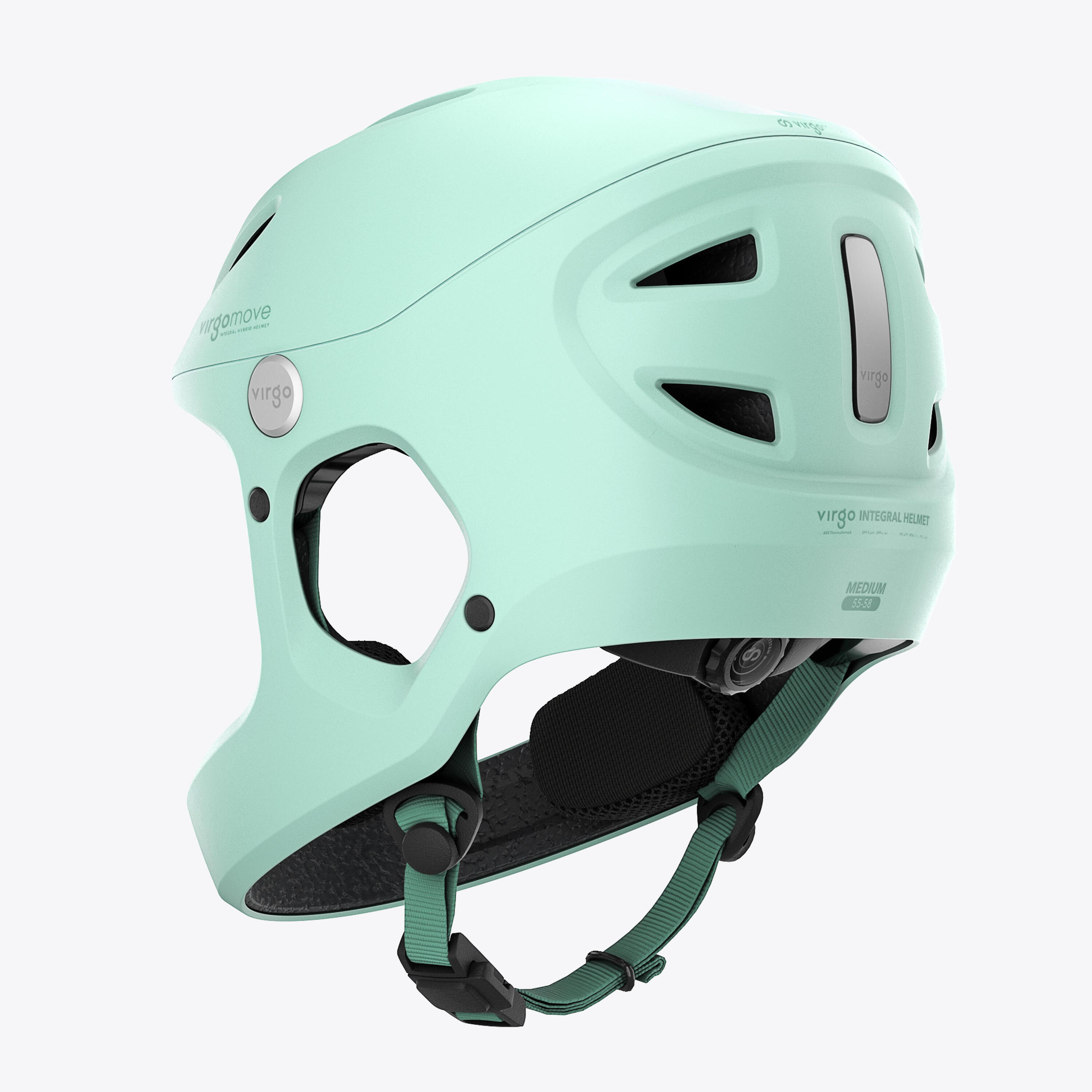 Casco integral Virgo Kid Verde - Protección Completa para Niños 2/9