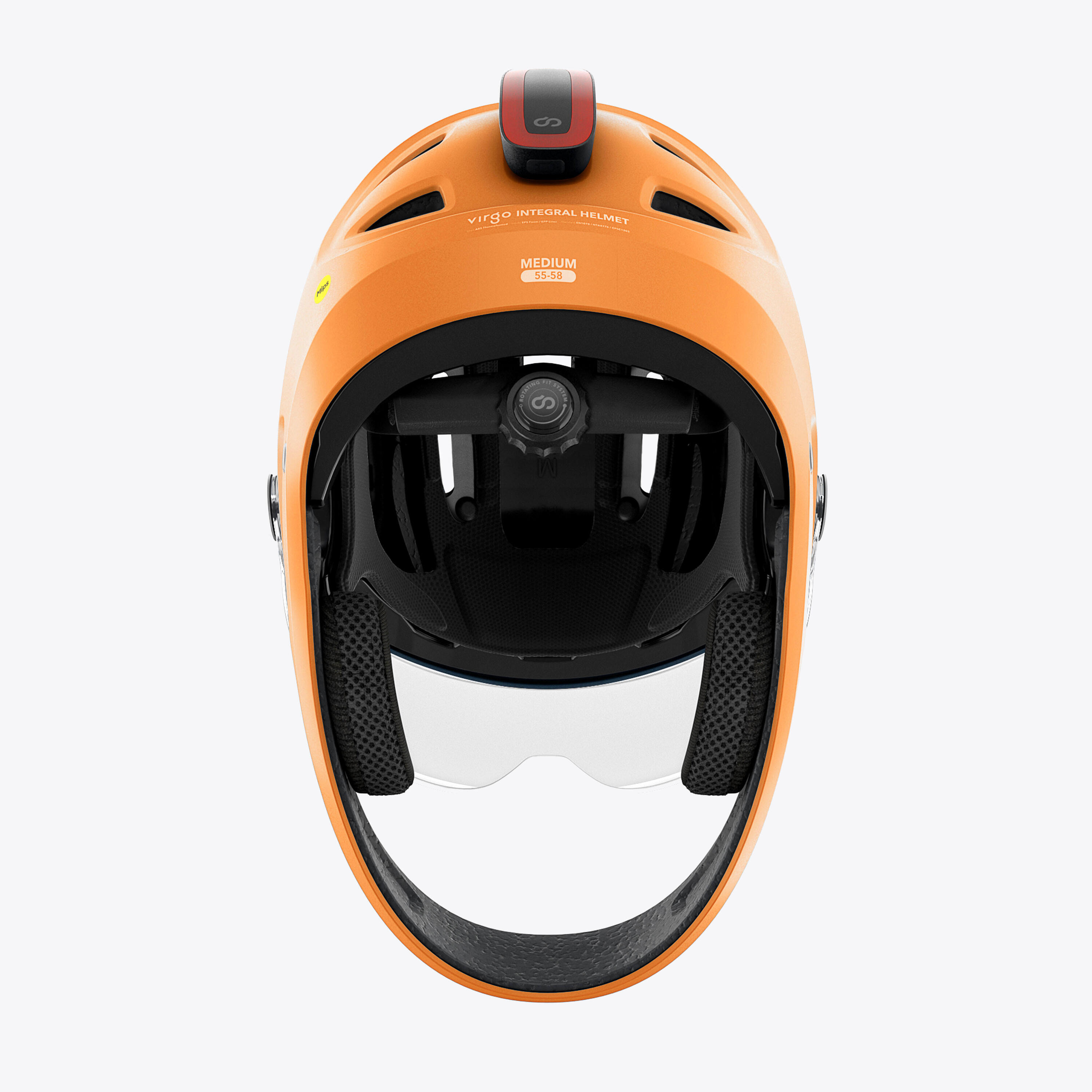 Virgo Integral Mips Oranje - Integrale Urban-helm met vizier en achterlicht 3/7