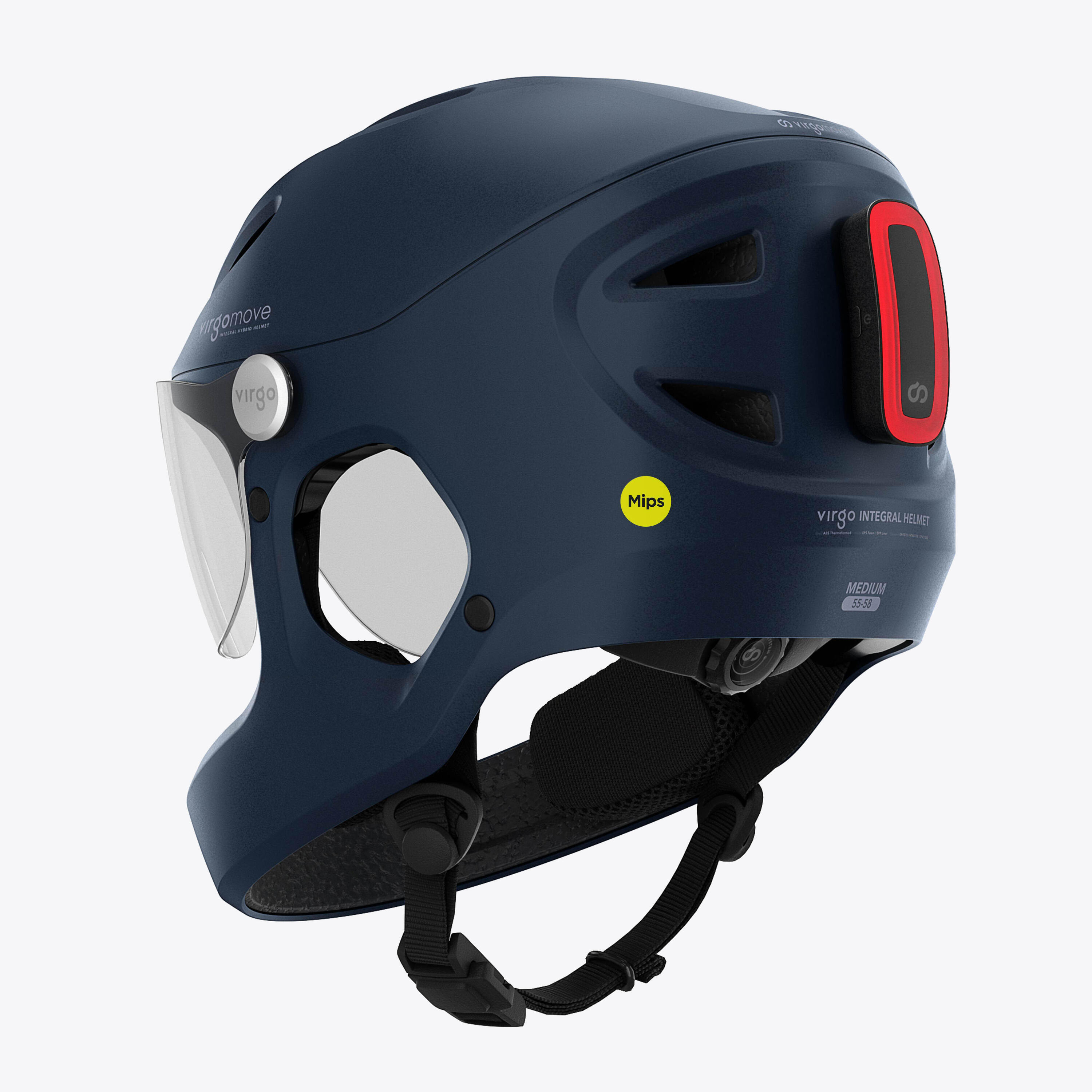 Virgo Integral Mips Blau - Integralhelm Urban mit Visier und Rücklicht 2/9
