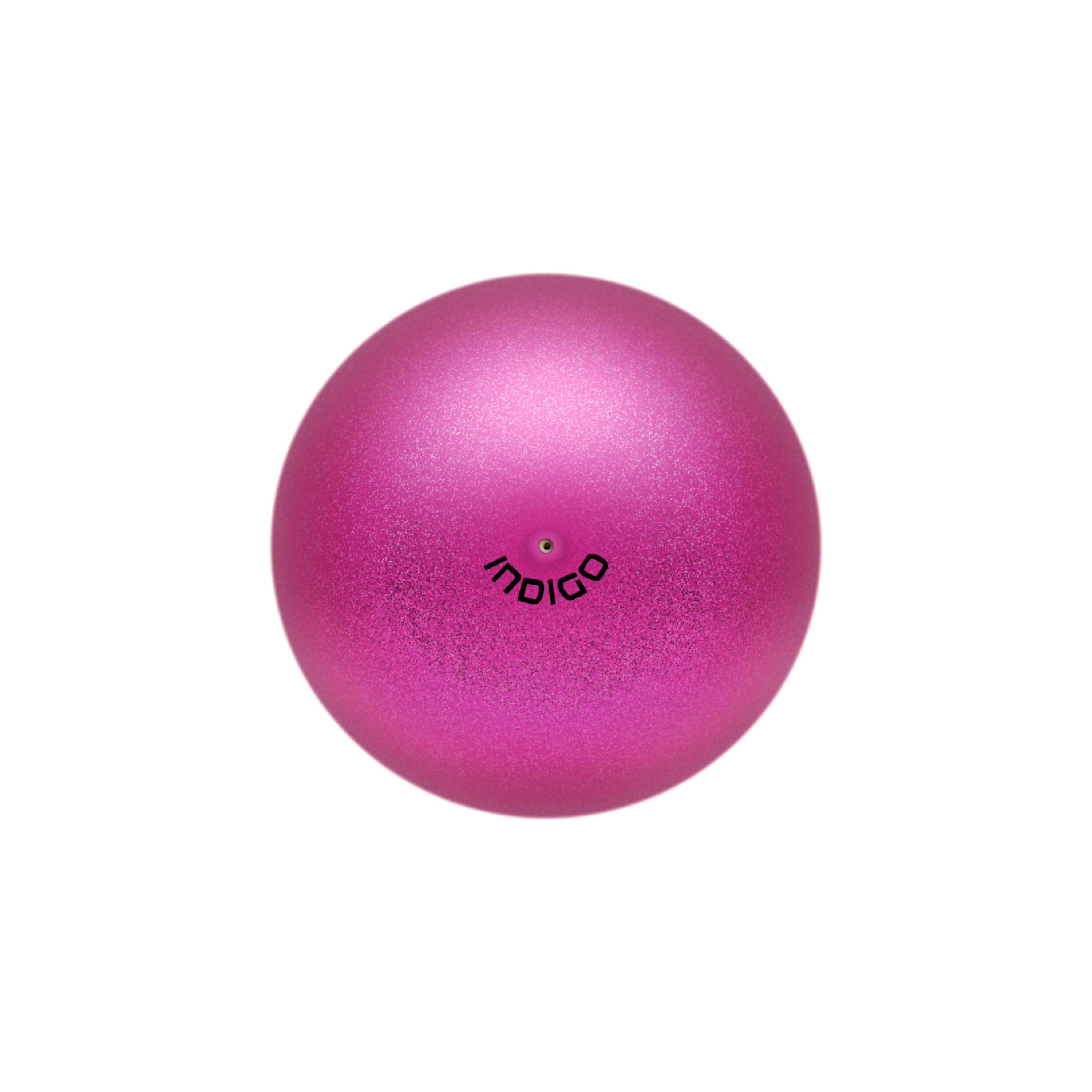 INDIGO SPORTS Pelota de Gimnasia Rítmcia con Glitter 400 g INDIGO 19 cm Rosa