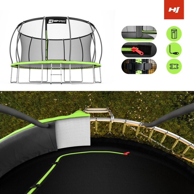 Trambulină dovleac 14ft (427cm) Hop-Sport HS-PT14I cu plasă internă