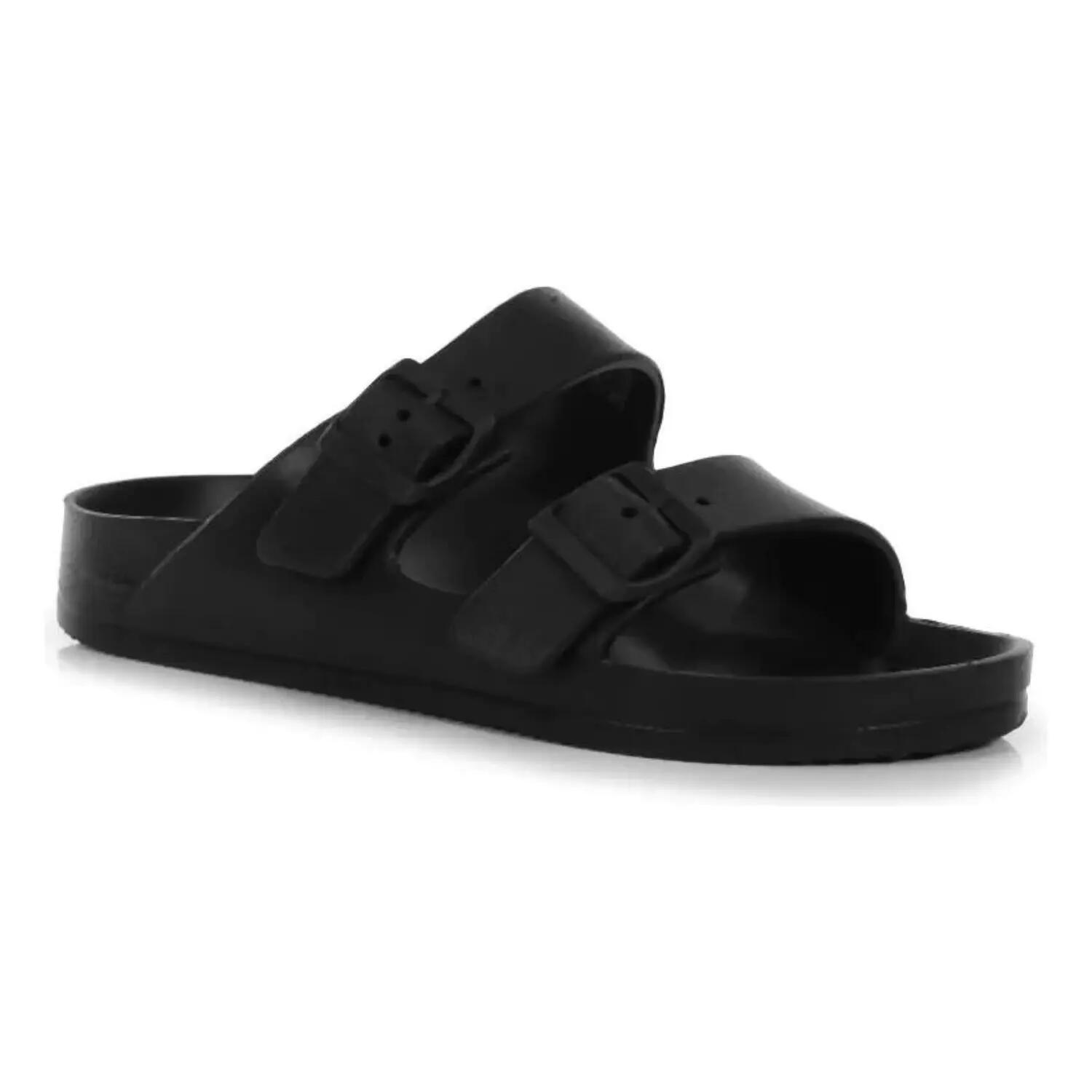 claquettes - casual - homme - légères, à double bride - brooklyn - noir 2/6