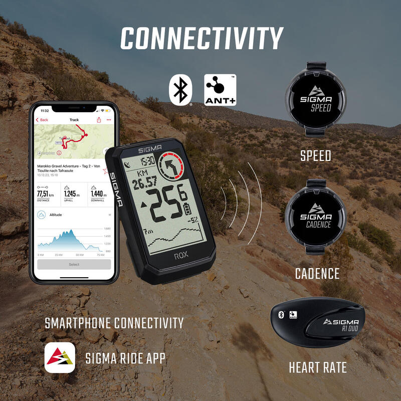 COMPTEUR GPS VÉLO ROX 4.0 ENDURANCE NOIR